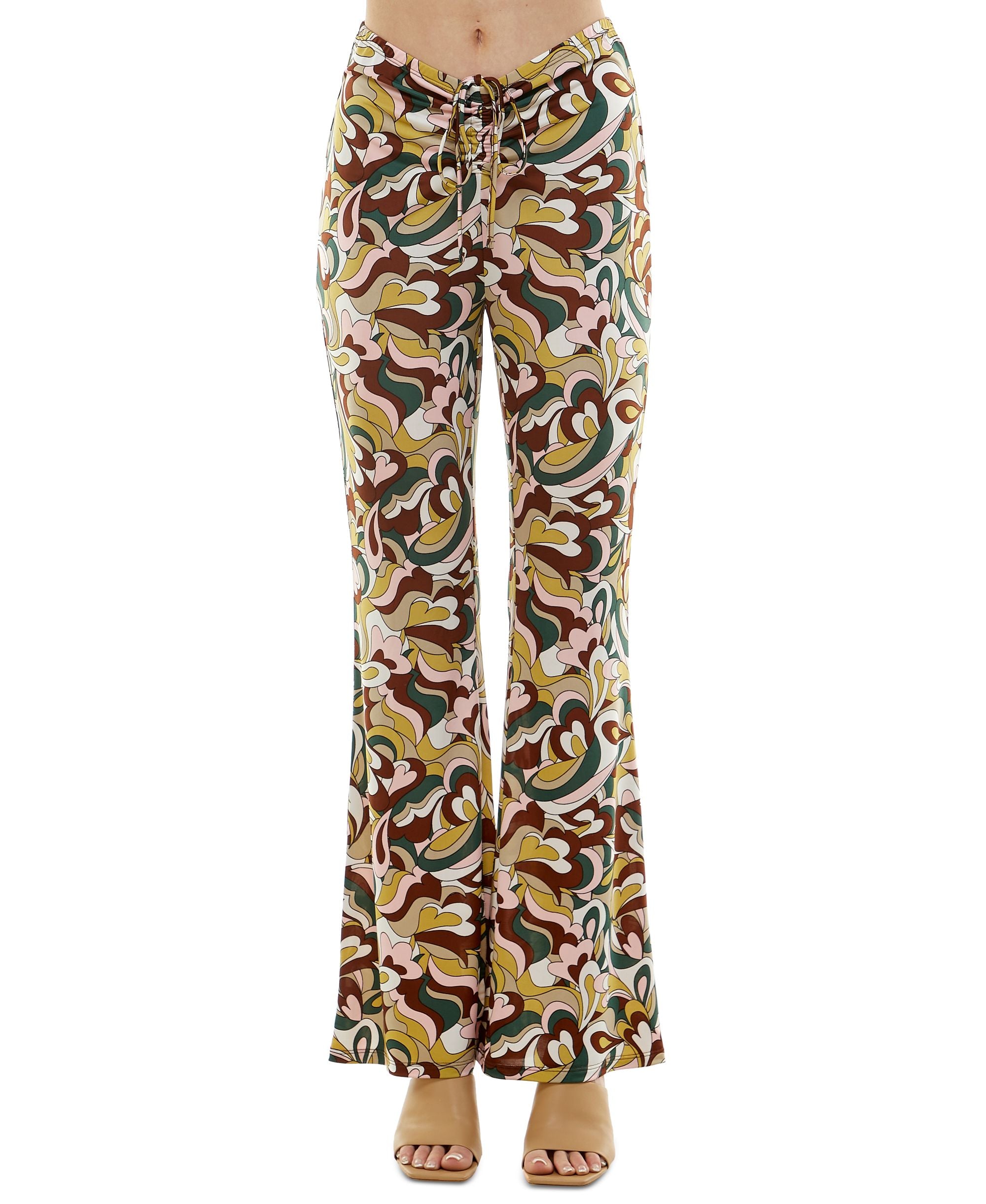 Juniors' Drawstring Flare Leg Pants