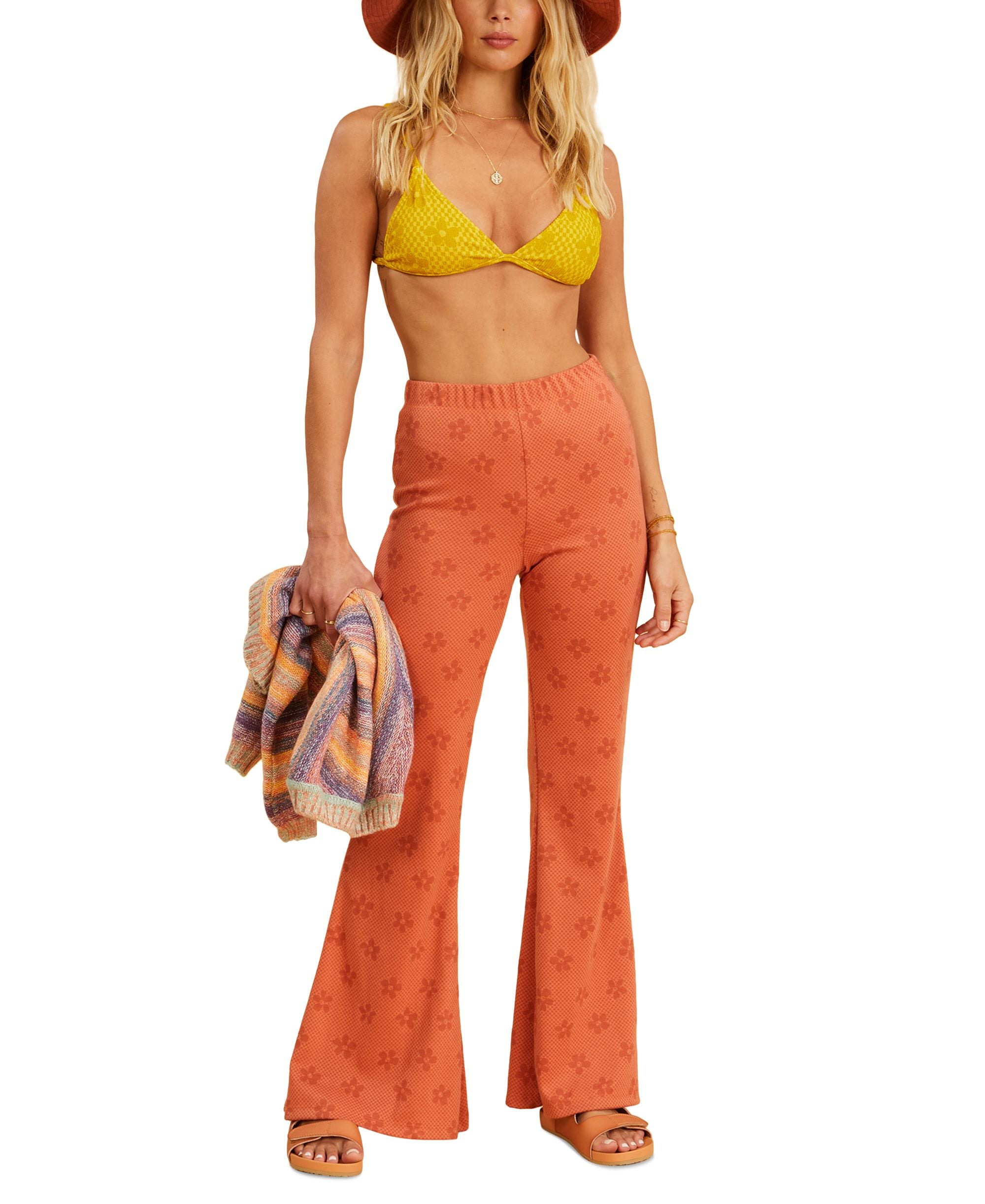 x The Salty Blonde Juniors' Flared Flowers Pants