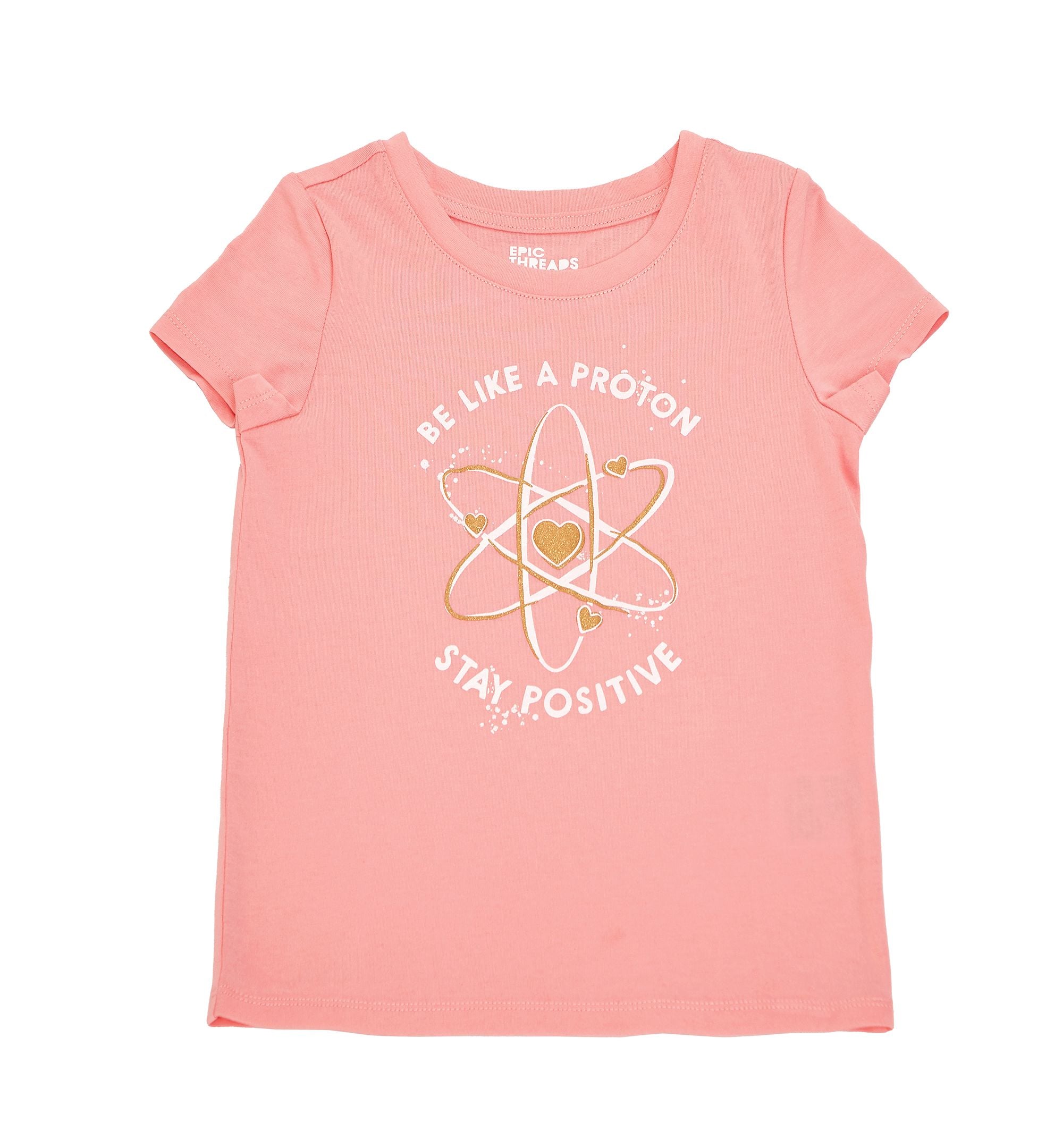 Toddler Girls Stay Positive Graphic T-Shirt