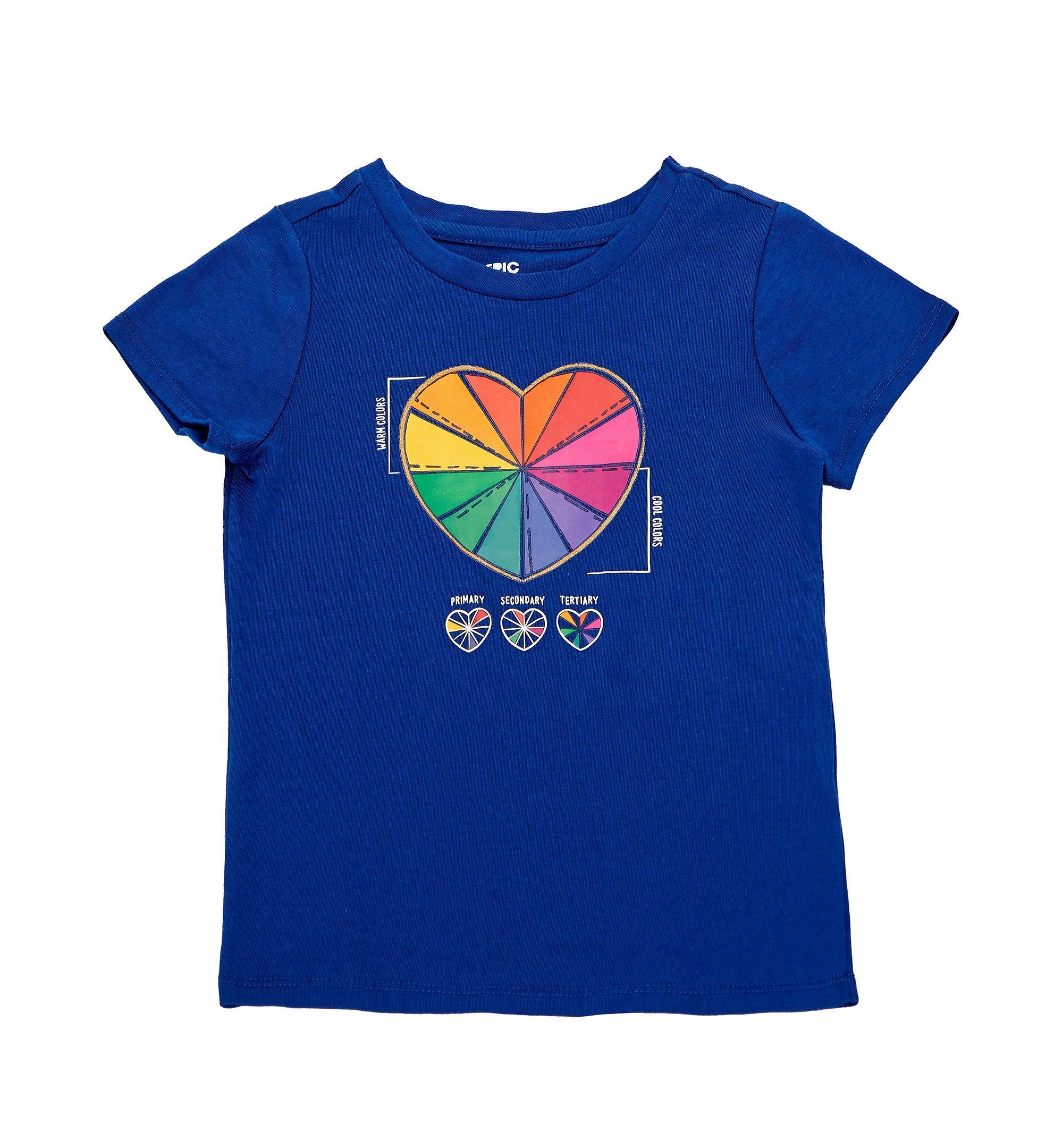 Toddler Girls Rainbow Heart Graphic T-Shirt