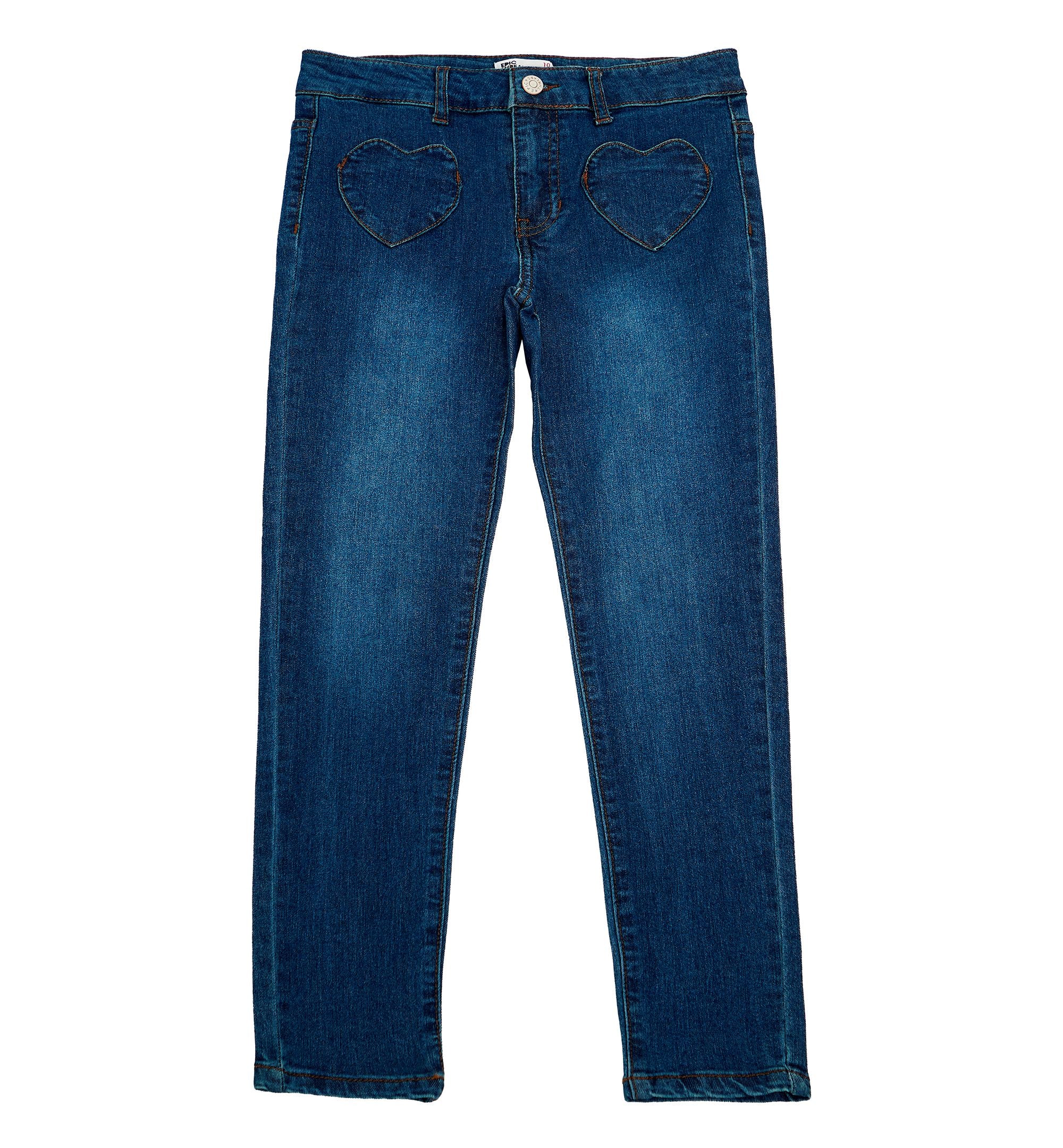 Big Girls Heart Pocket Denim Skinny Jeans