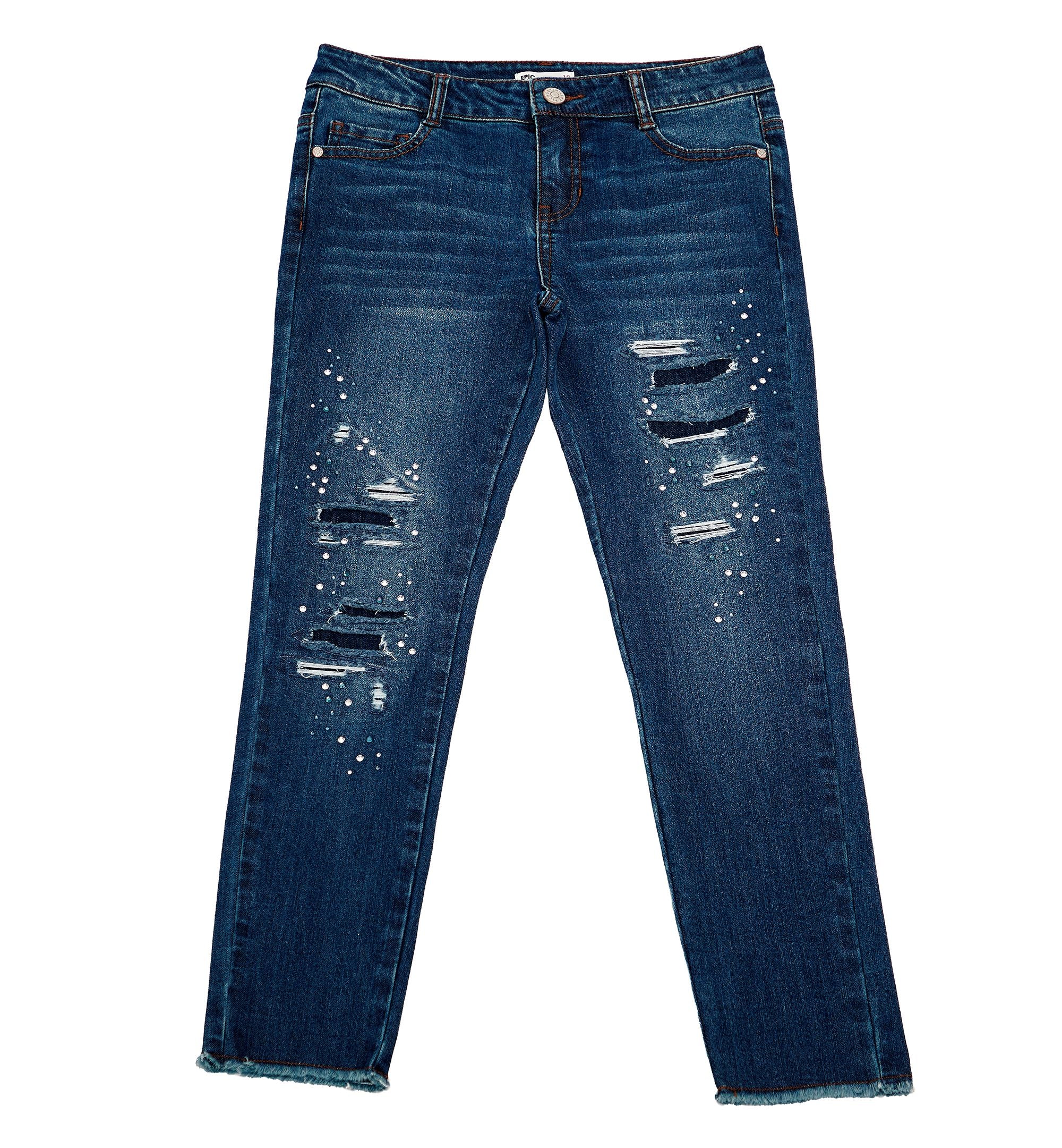 Epic Threads Big Girls Ripped Denim Skinny Jeans