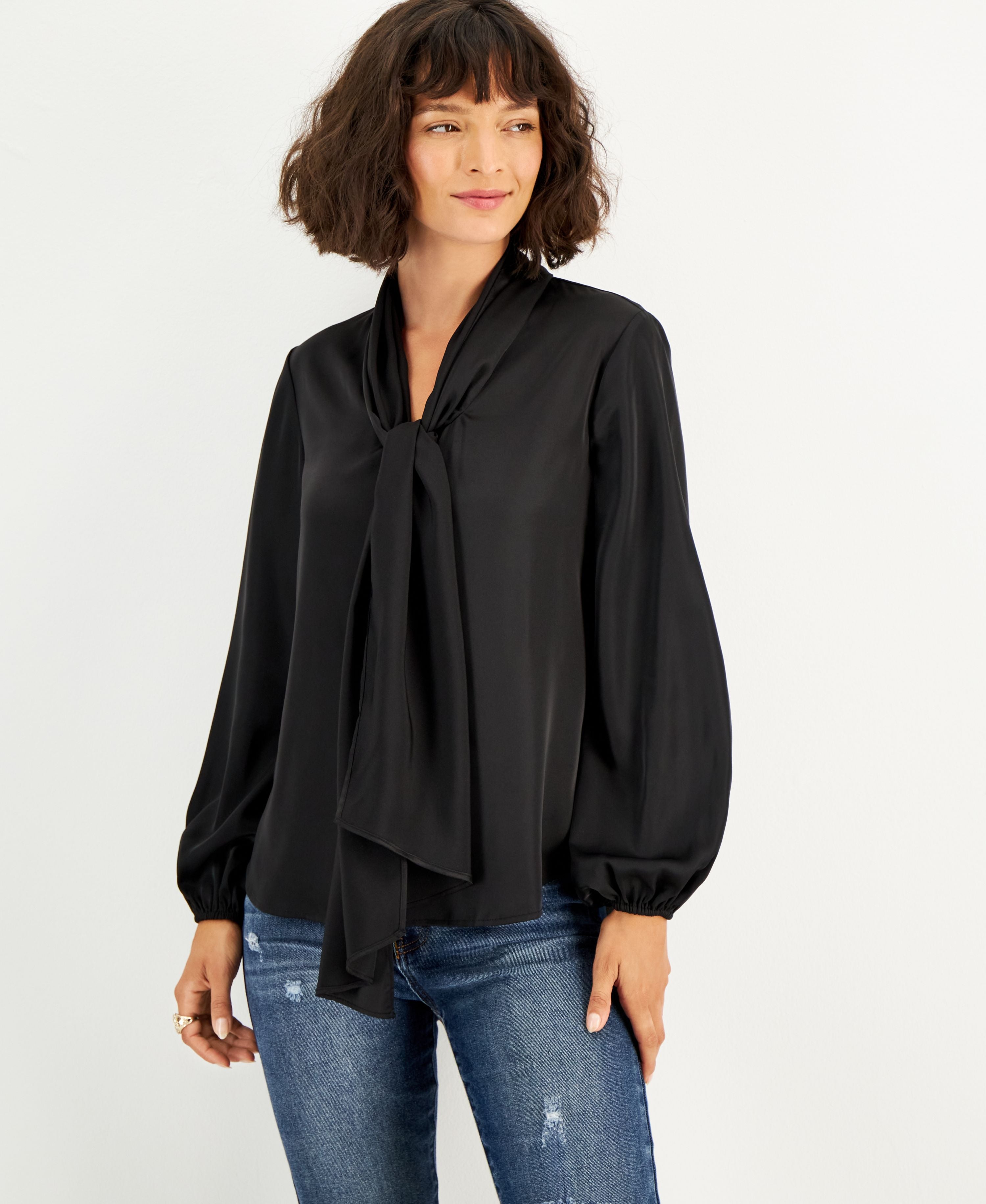 Women's Bow-Tie Long-Sleeve Blouse