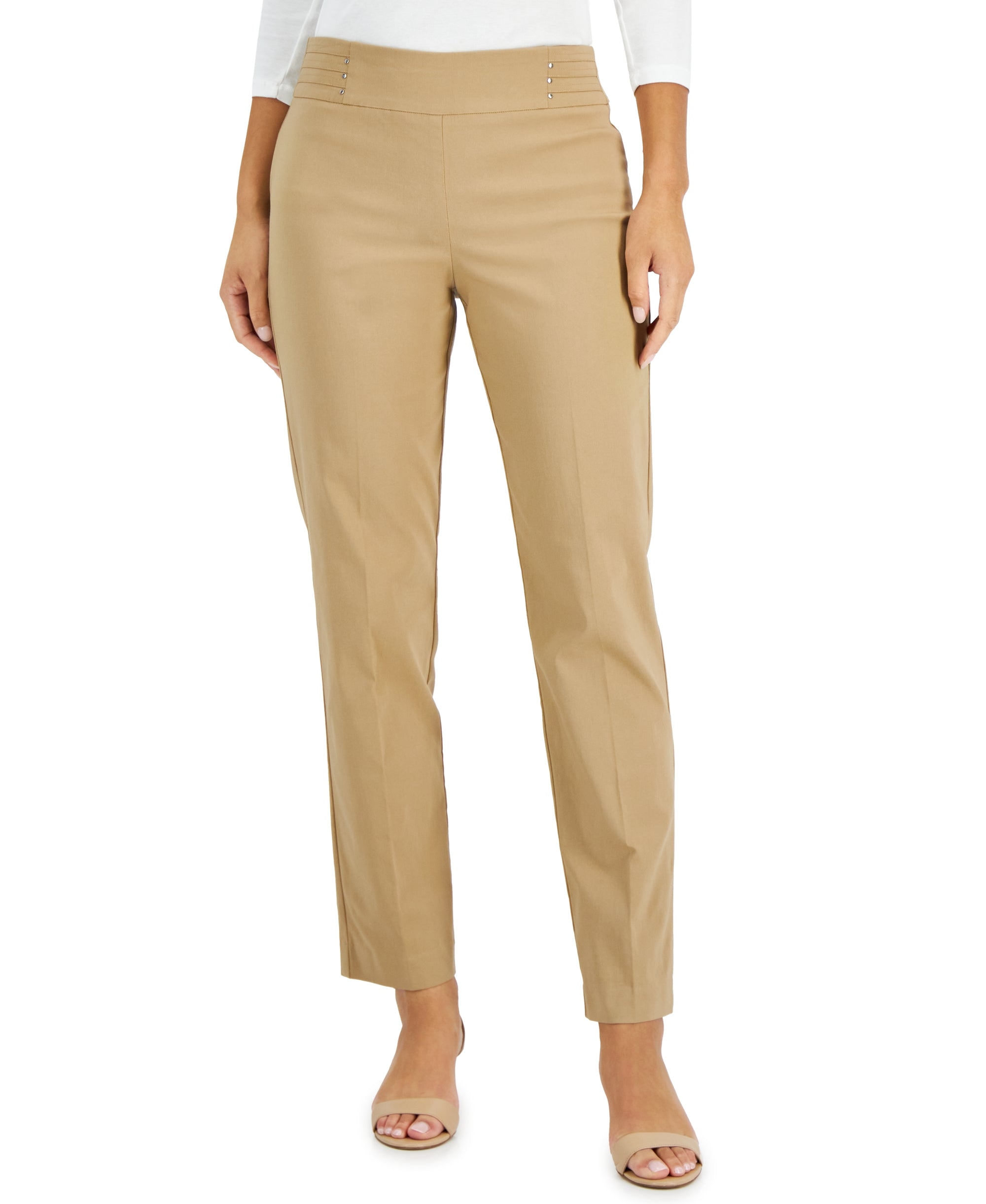 Women's Studded Pull-On Tummy Control Pants, Regular and Short Lengths