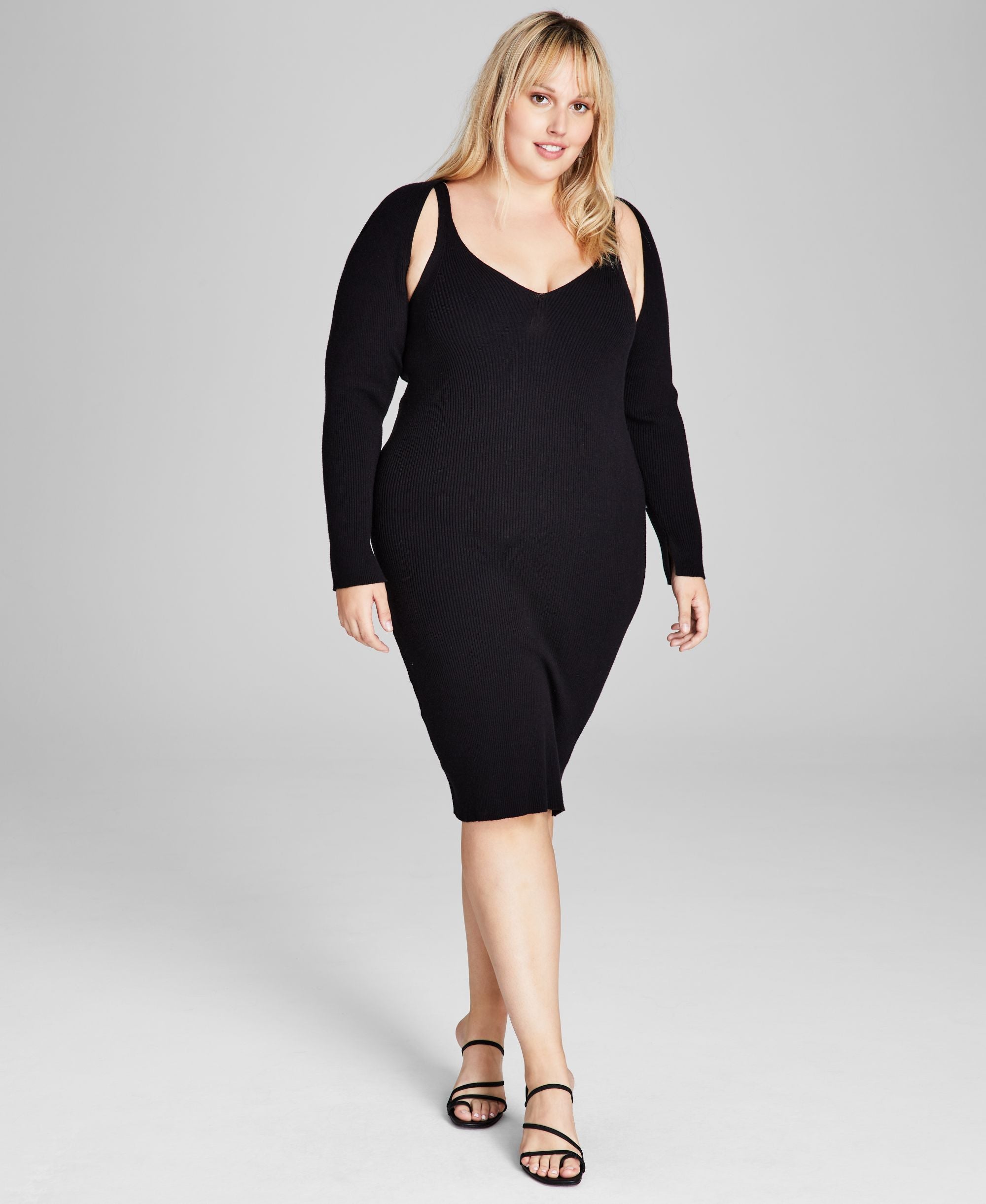 Trendy Plus Size Bodycon Dress & Shrug
