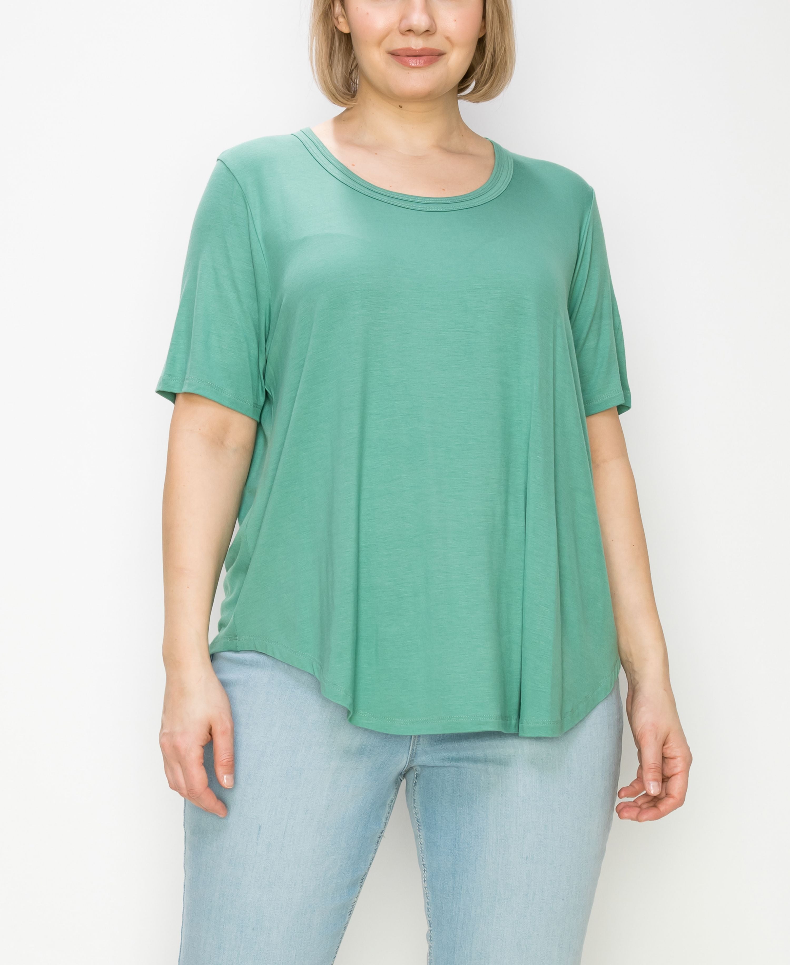 Plus Size Double Binding Swing T-shirt