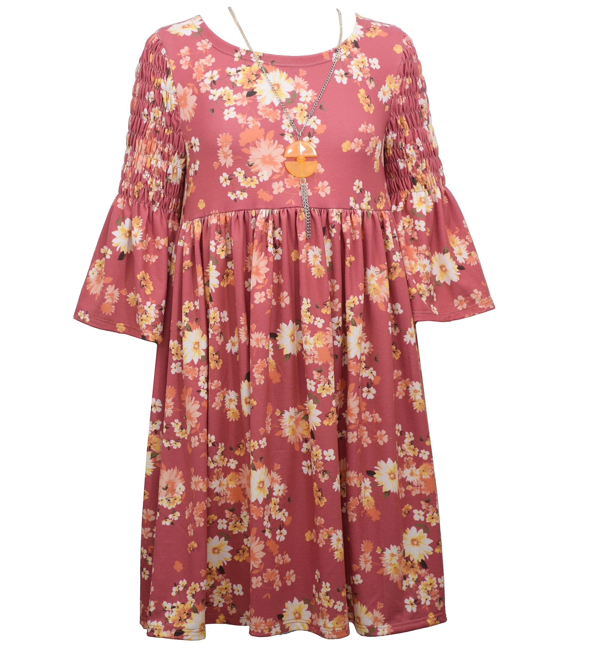 Bonnie Jean Big Girls Baby Doll Dress With Necklace