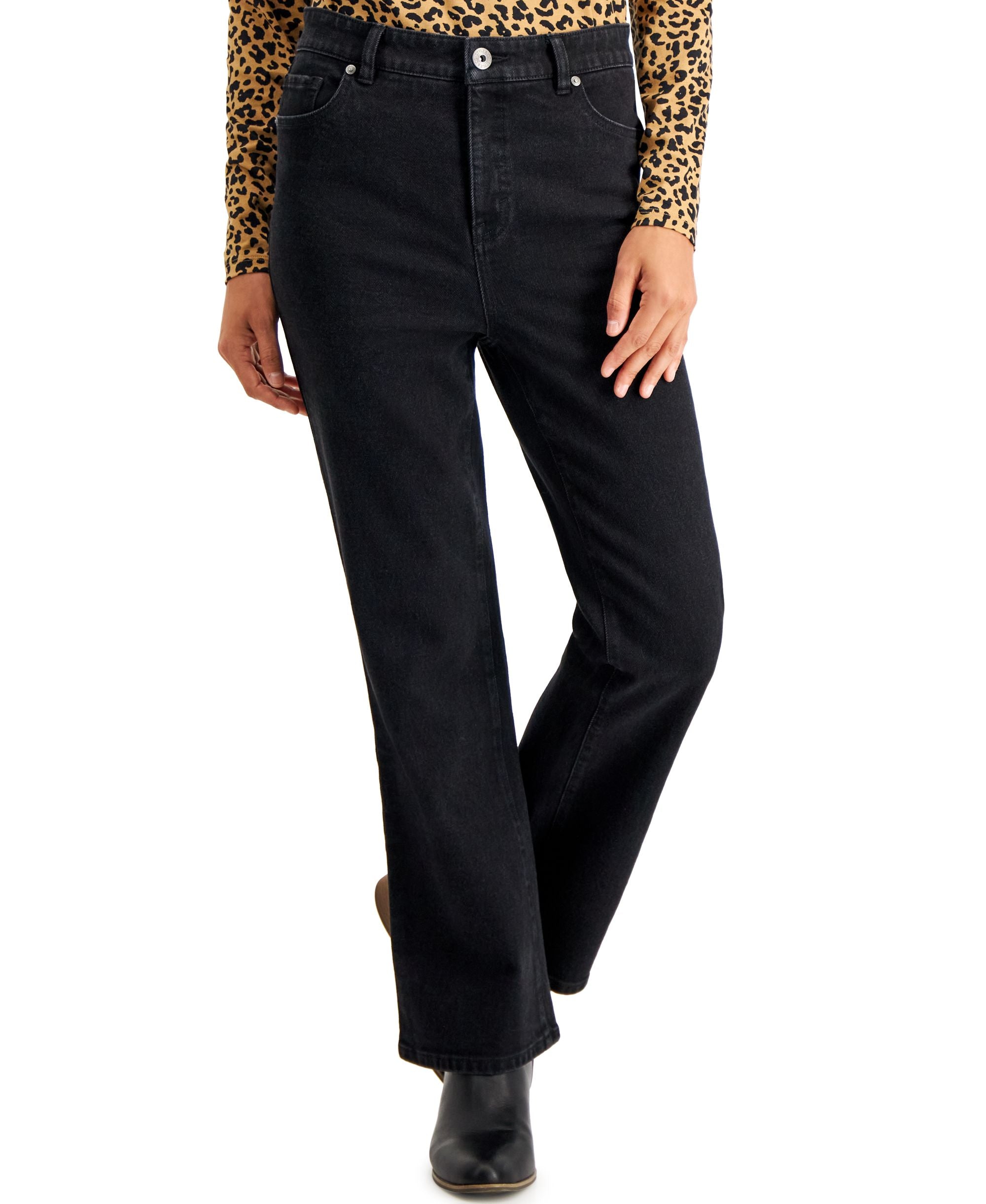 Style & Co Petite Ripped High Rise Vintage Classic Bootcut Jeans