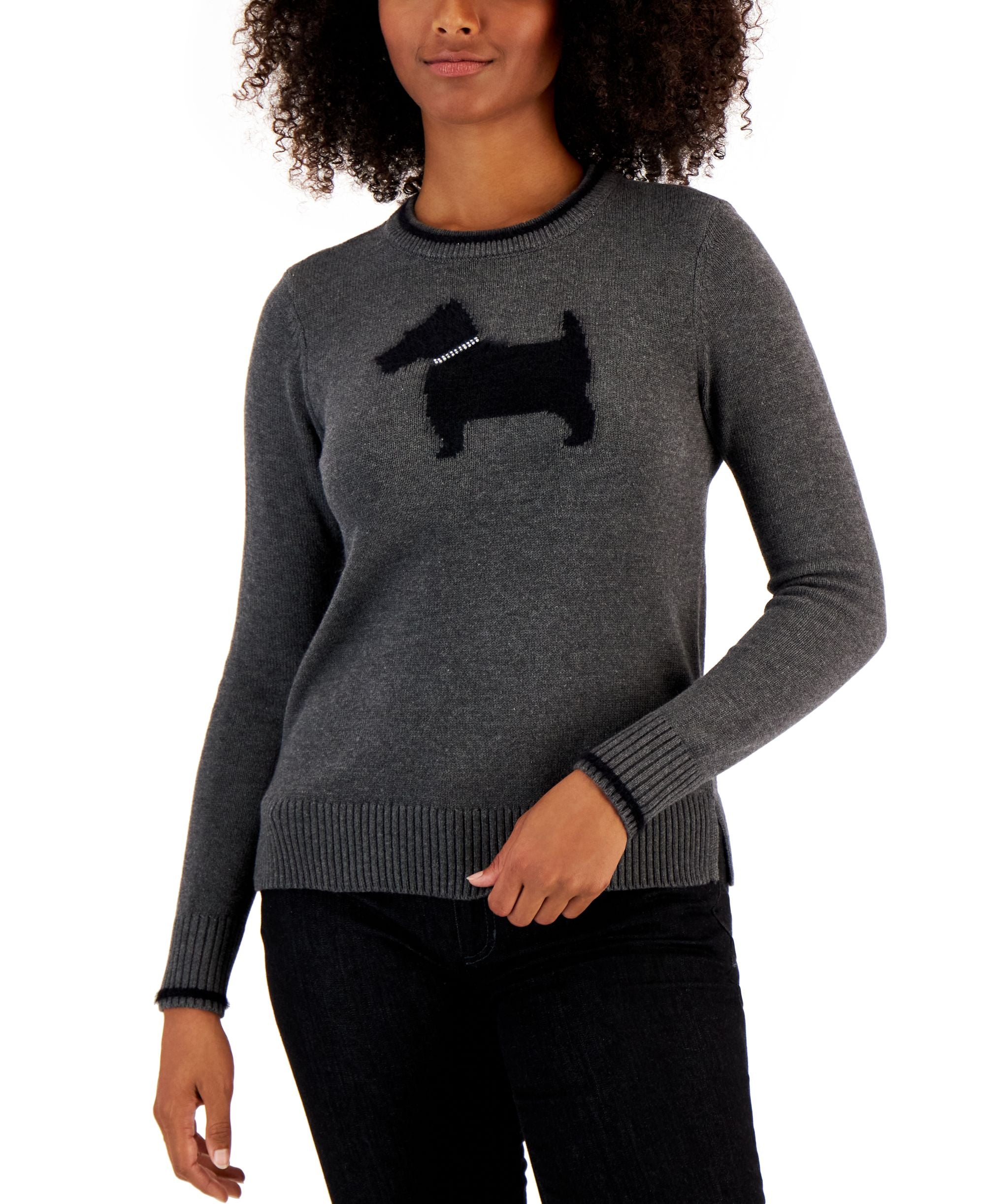 Charter Club Womens Scotty Dog Sweater