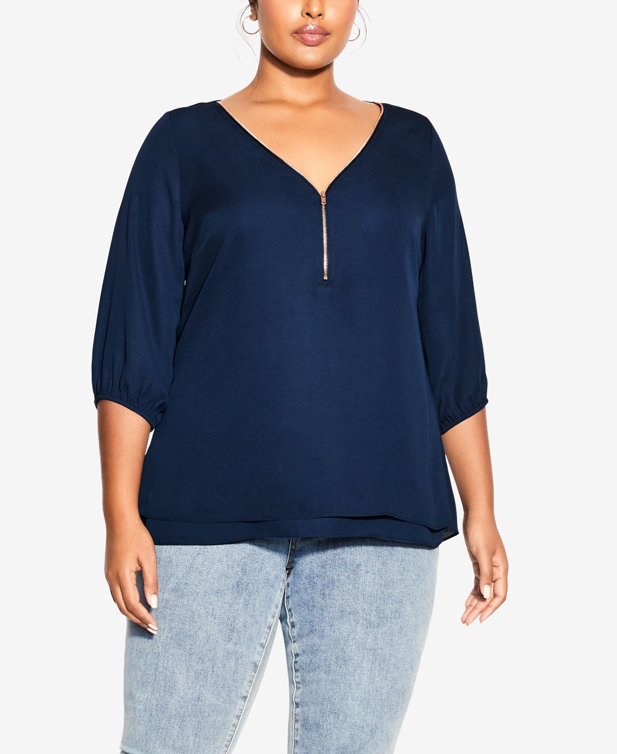Plus Size Fling Elbow Sleeve Top