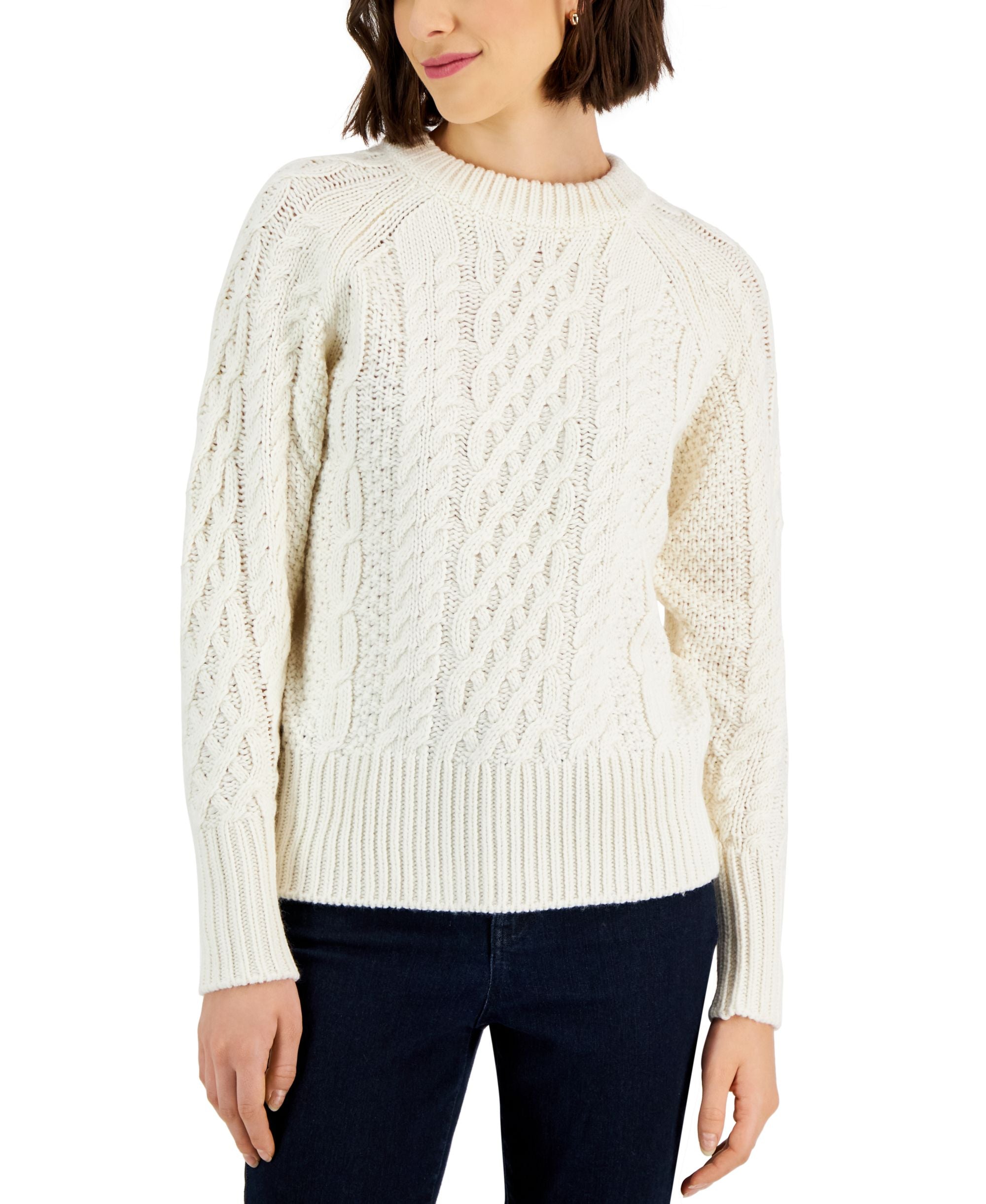 Women's Cable-Pattern Pullover Sweater