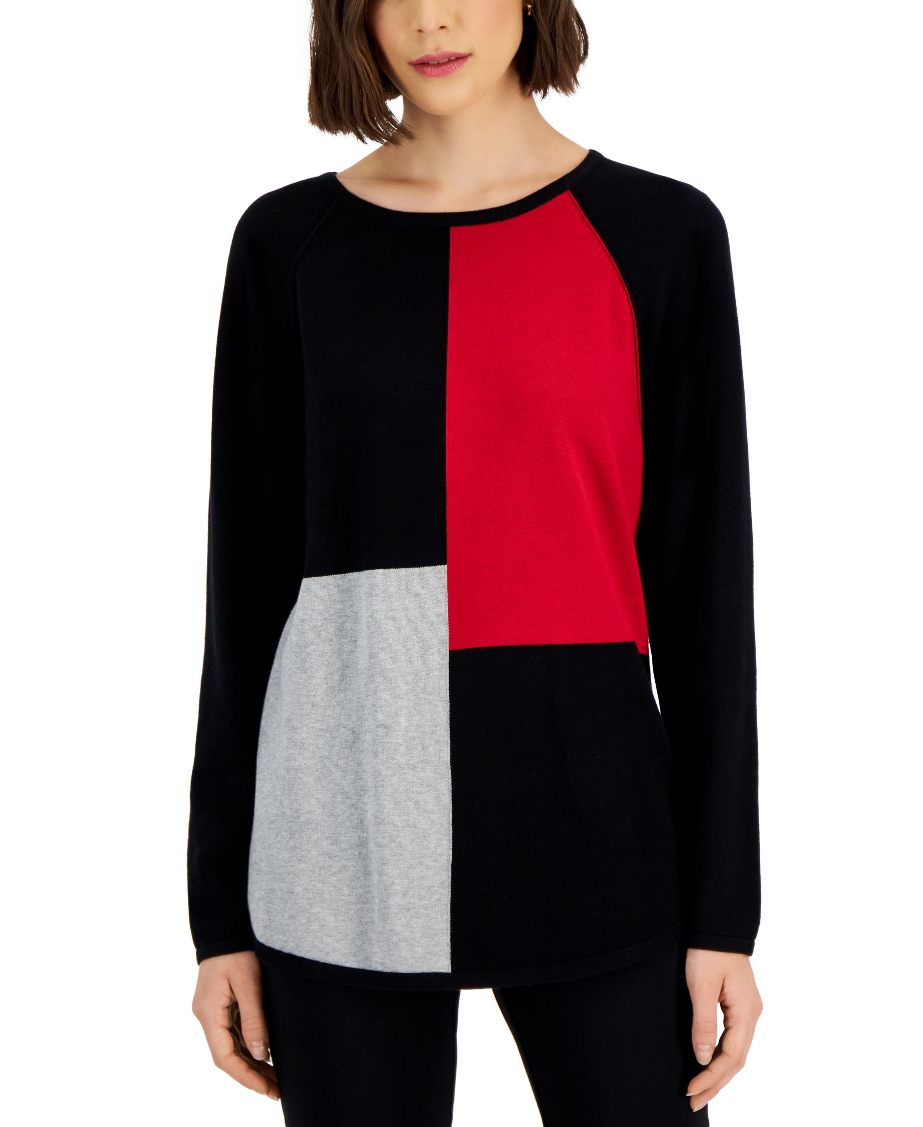 Cotton Colorblocked Patchwork Sweater
