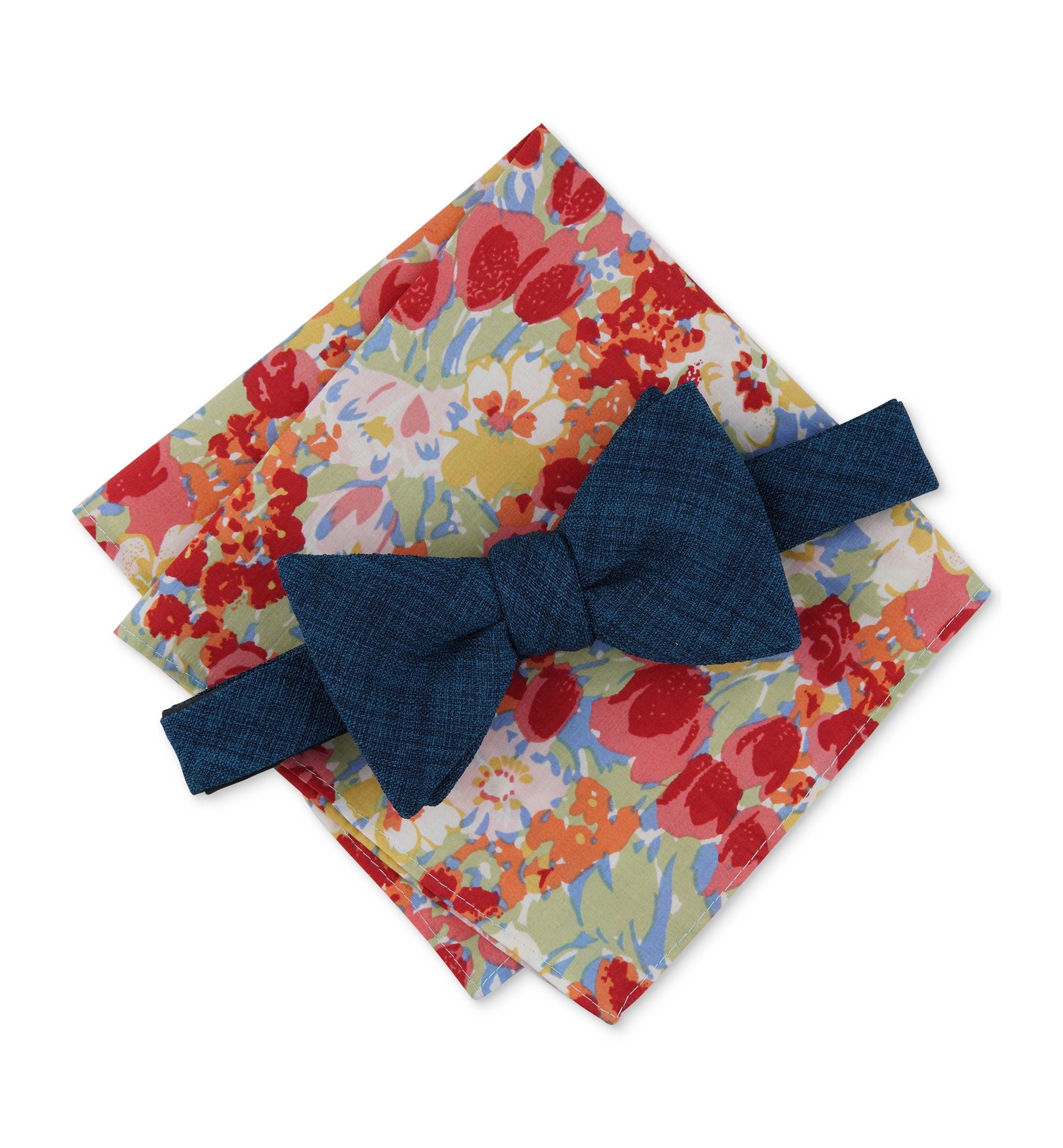 Men's Barclay Solid Bow Tie & Pocket Square Set