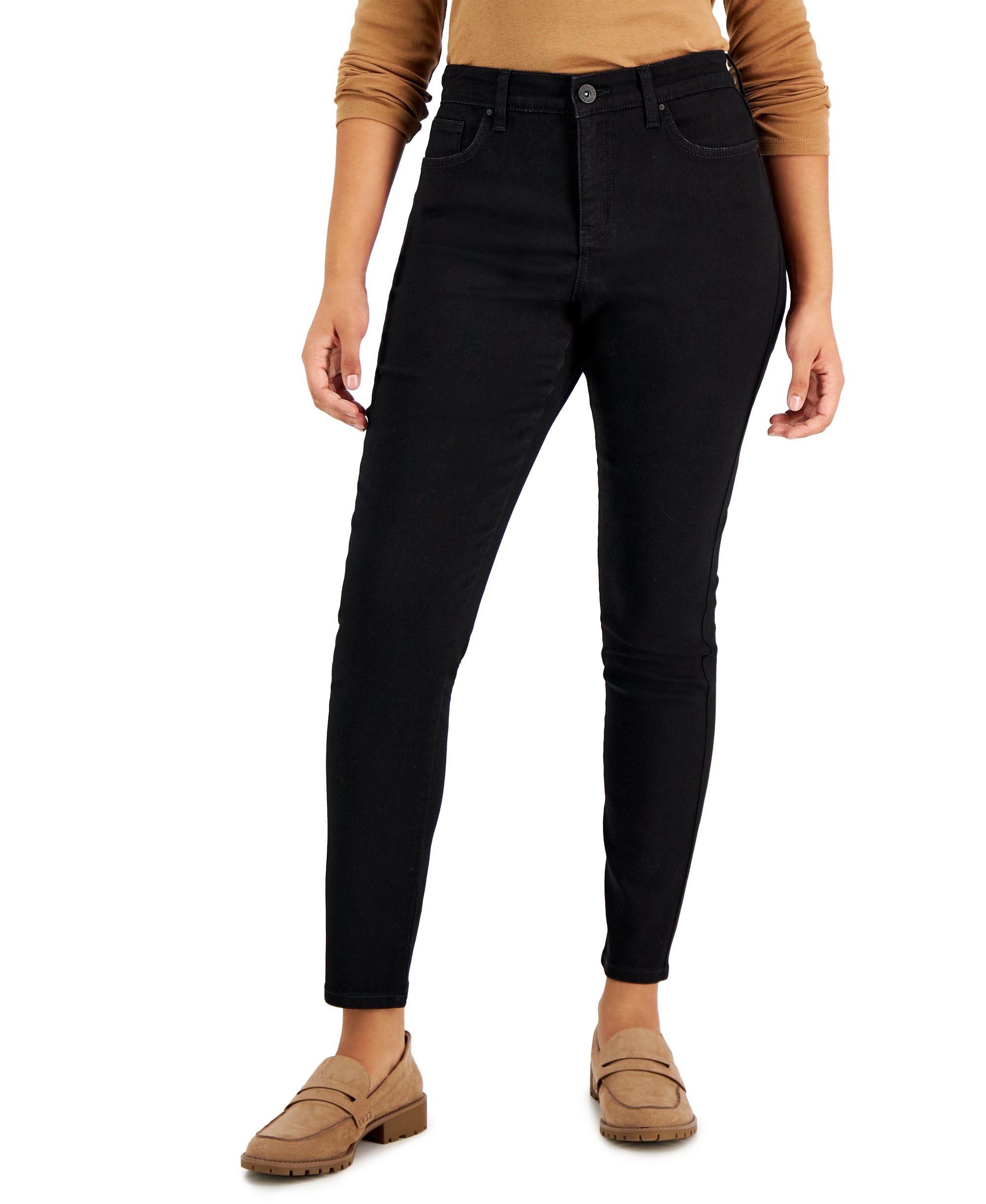 Women's Curvy-Fit Mid-Rise Skinny Jeans, Regular, Short and Long Lengths