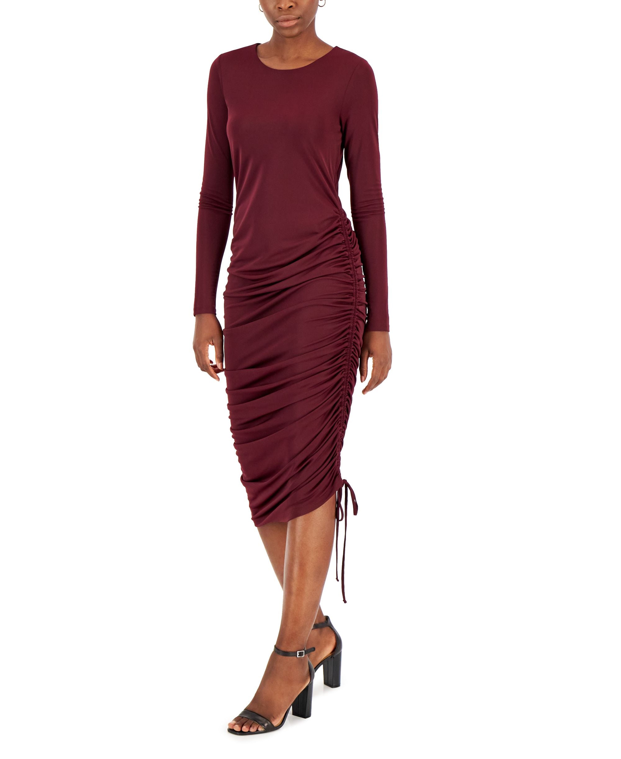 INC International Concepts Womens Drawstring Ruched Dress