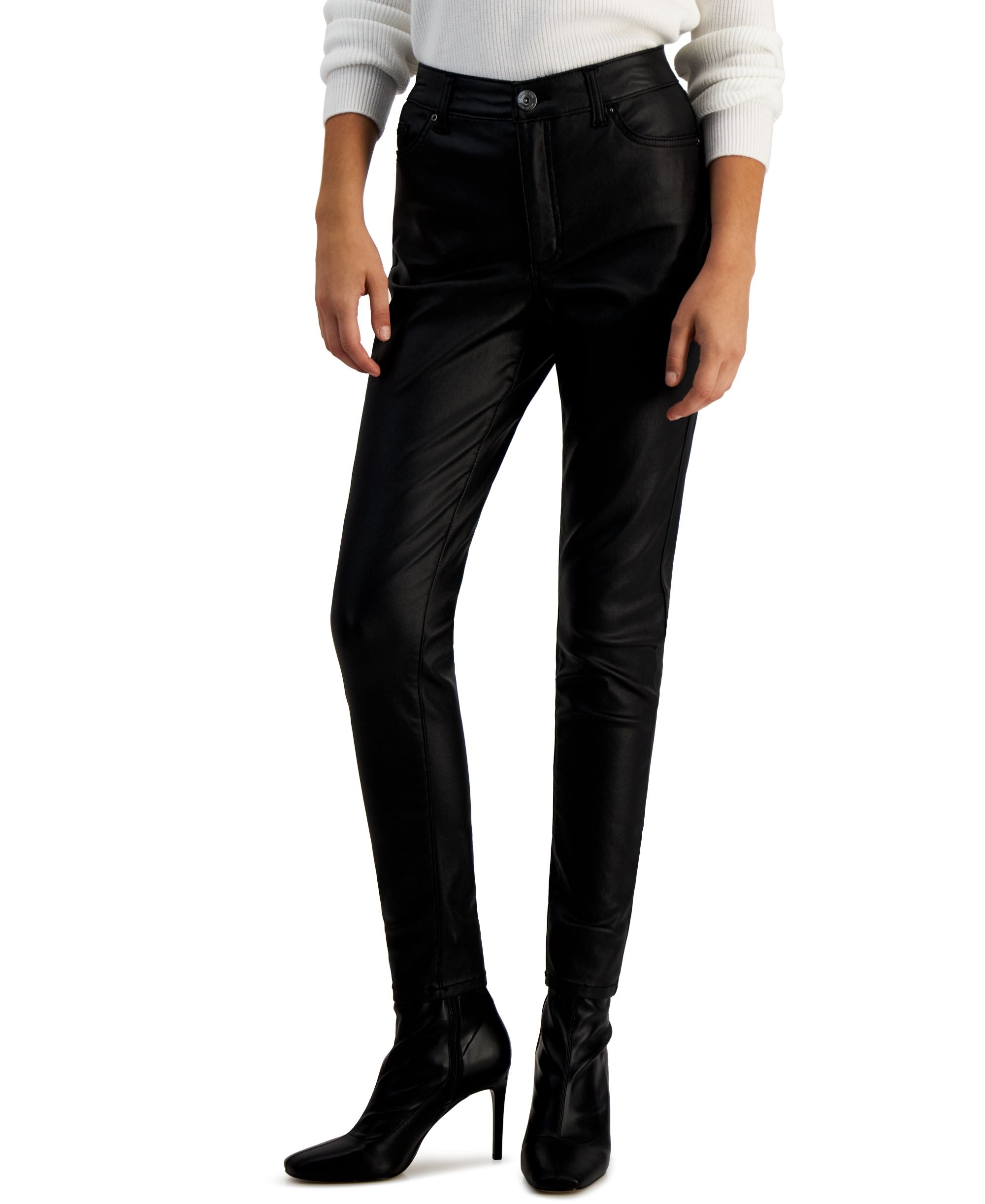 INC International Concepts Womens High Rise Coated Jeans