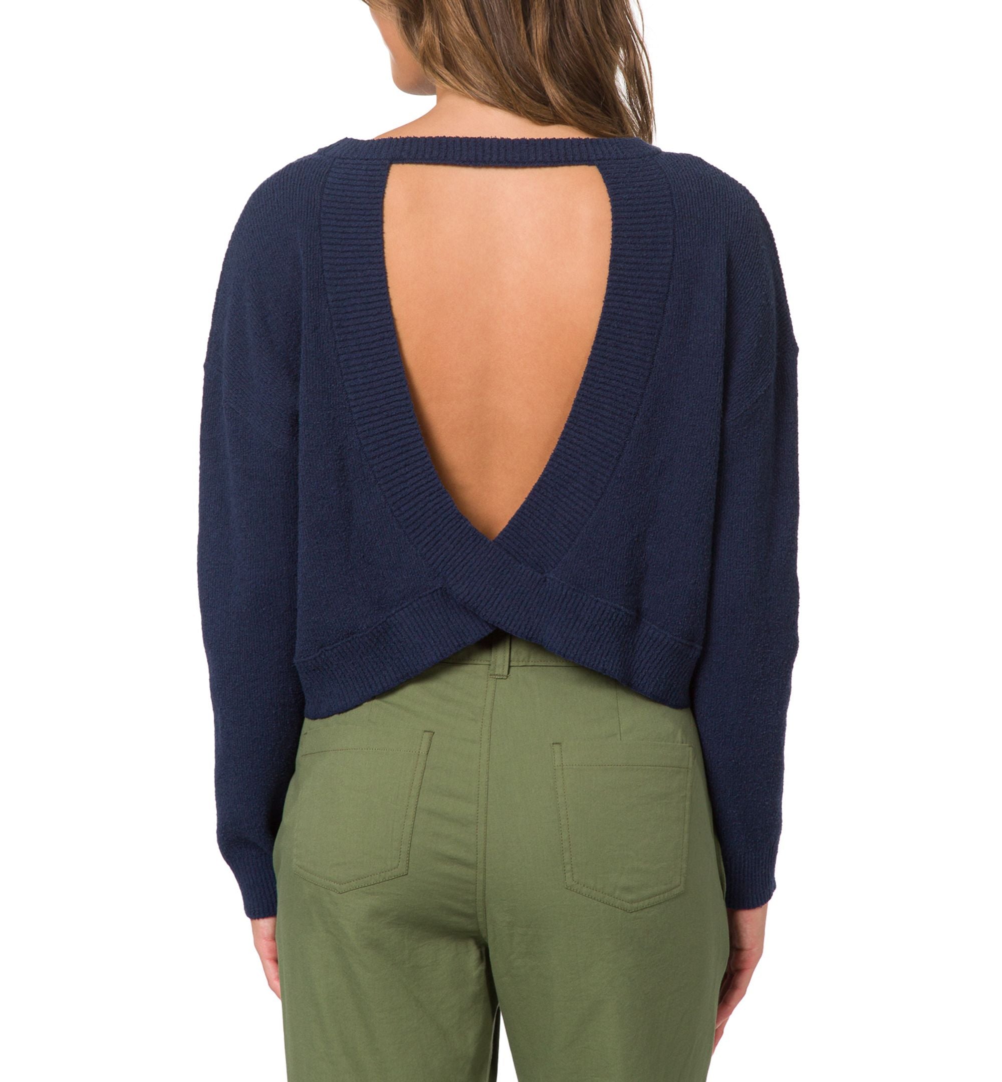 Juniors' Open Back Sweater