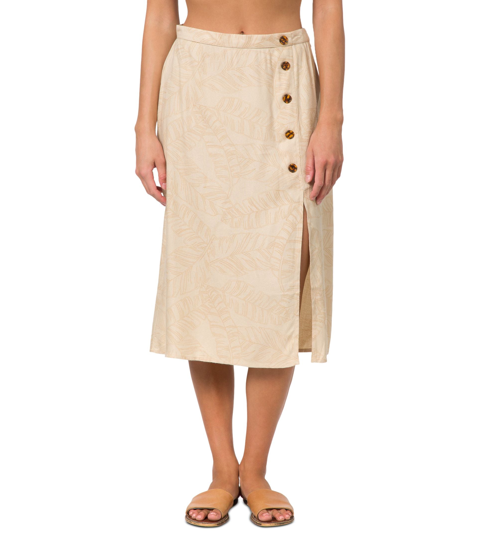 Juniors' Button Side Midi Skirt
