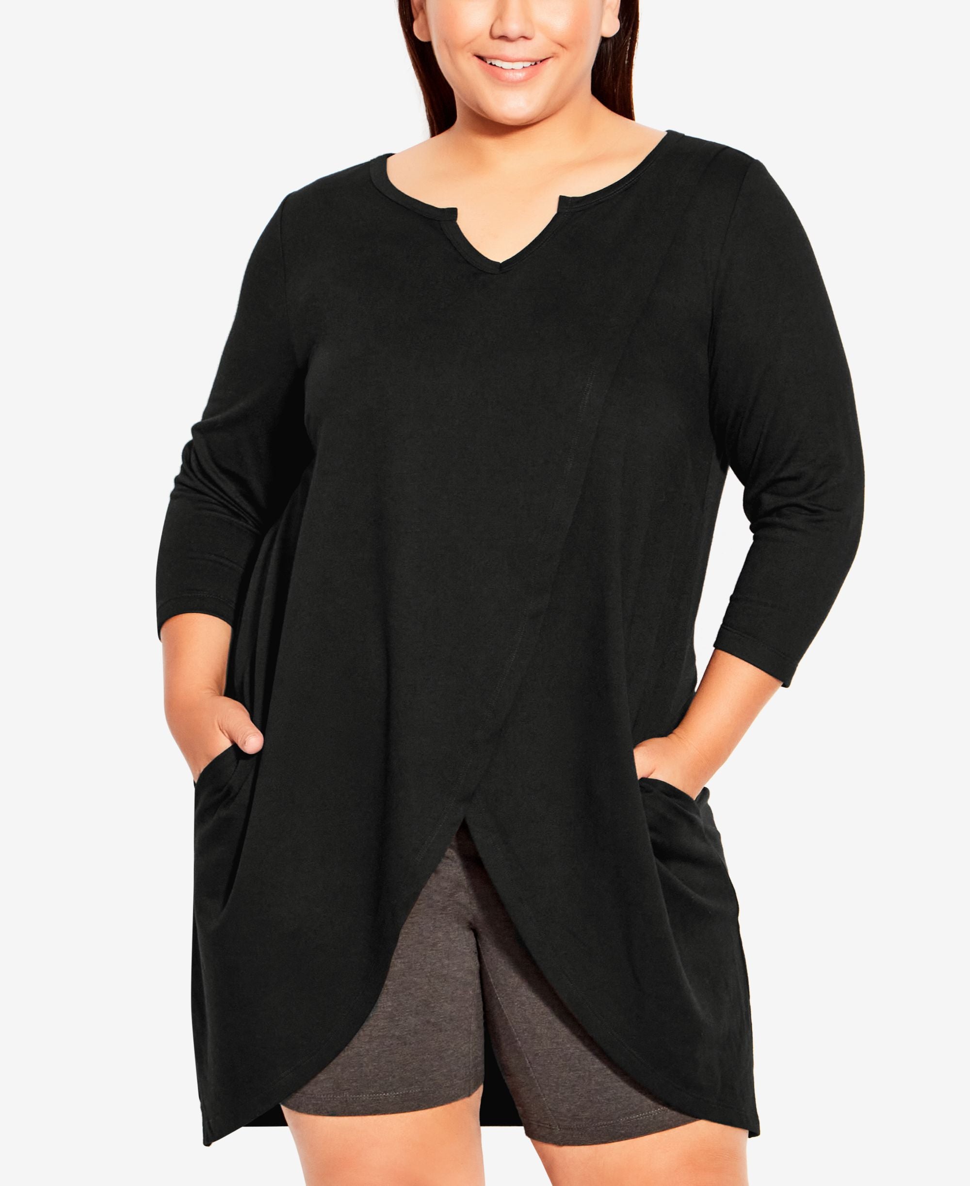 Avenue Plus Size Sweep Hem Tunic Top