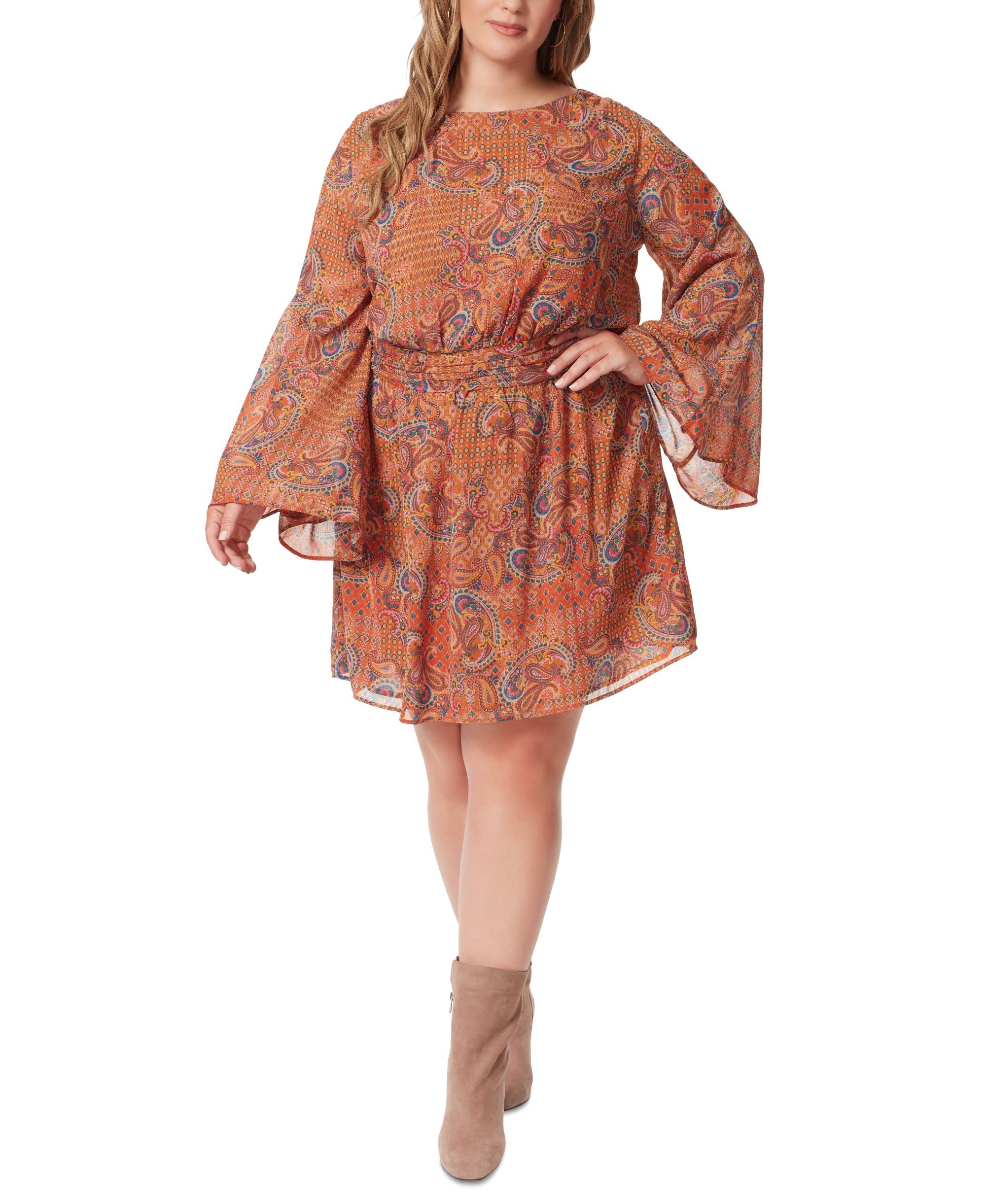 Jessica Simpson Trendy Plus Size Amelia Banded Waist Dress