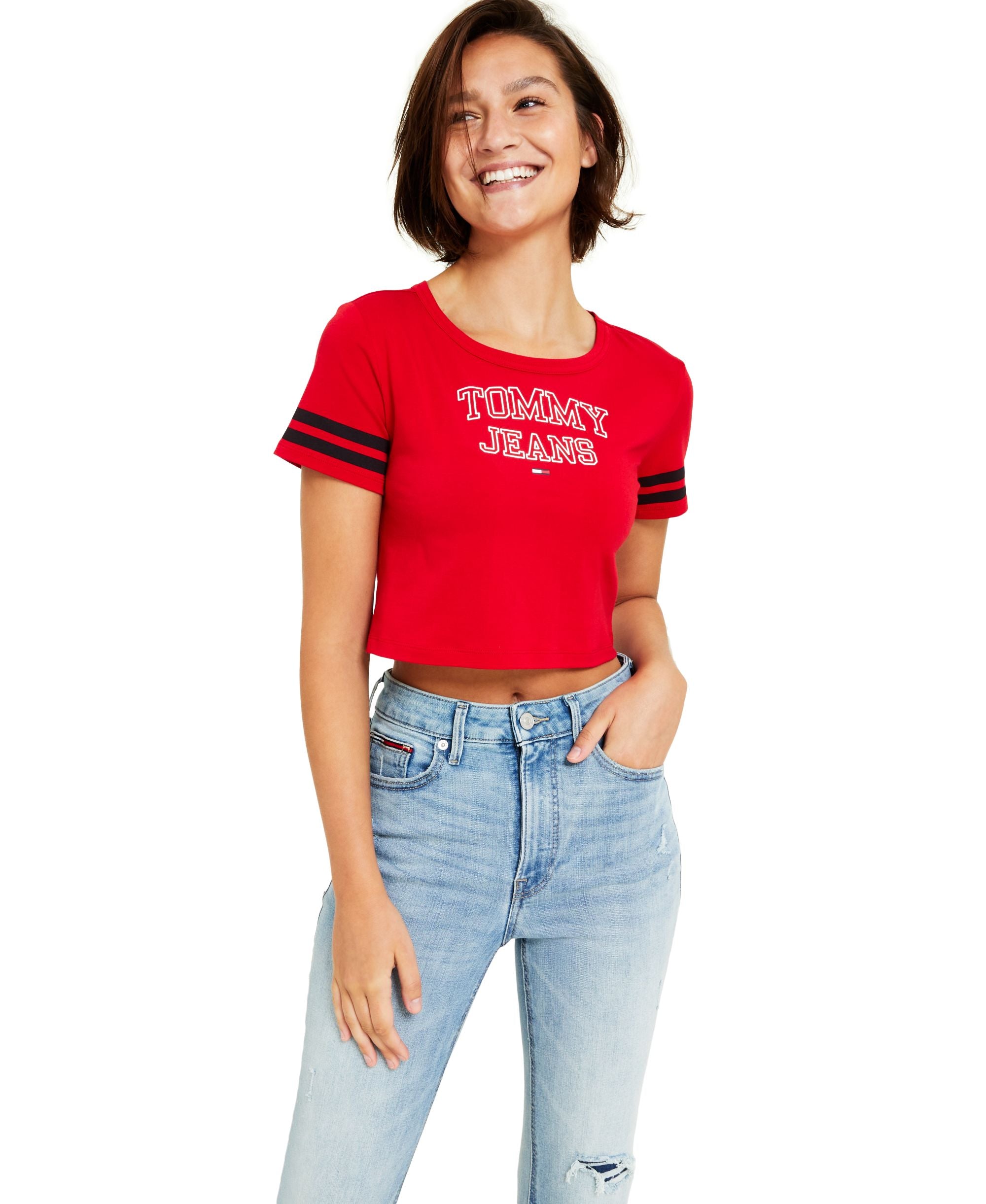Tommy Jeans Womens Cropped Logo T-Shirt