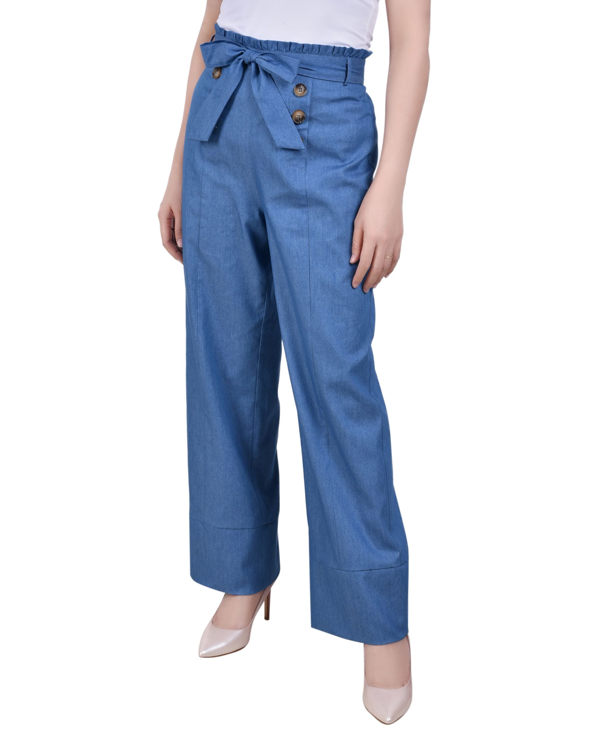 Petite Size Full Length Pull On Sailor Pants
