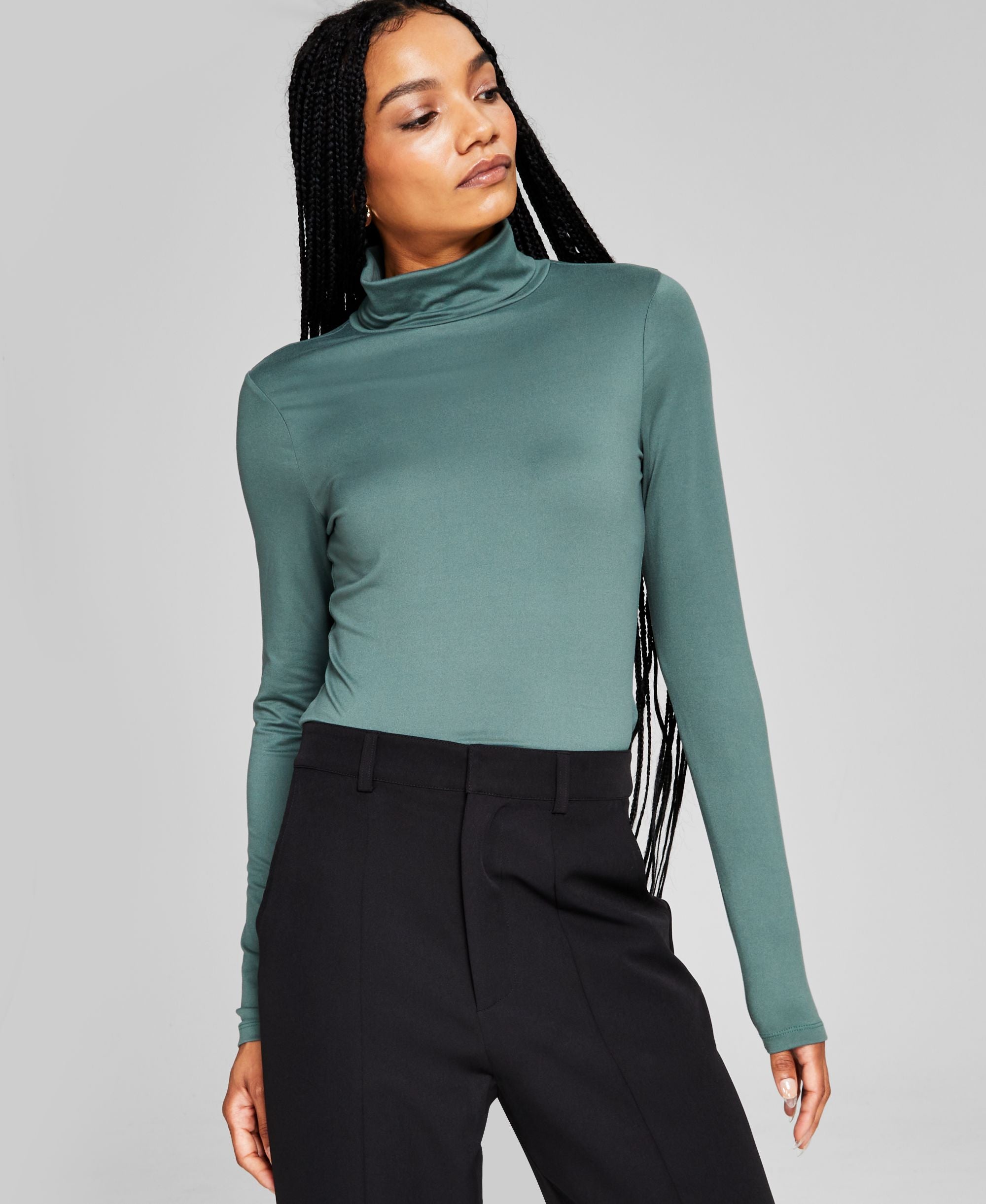 Women's Turtleneck Long-Sleeve Solid Top