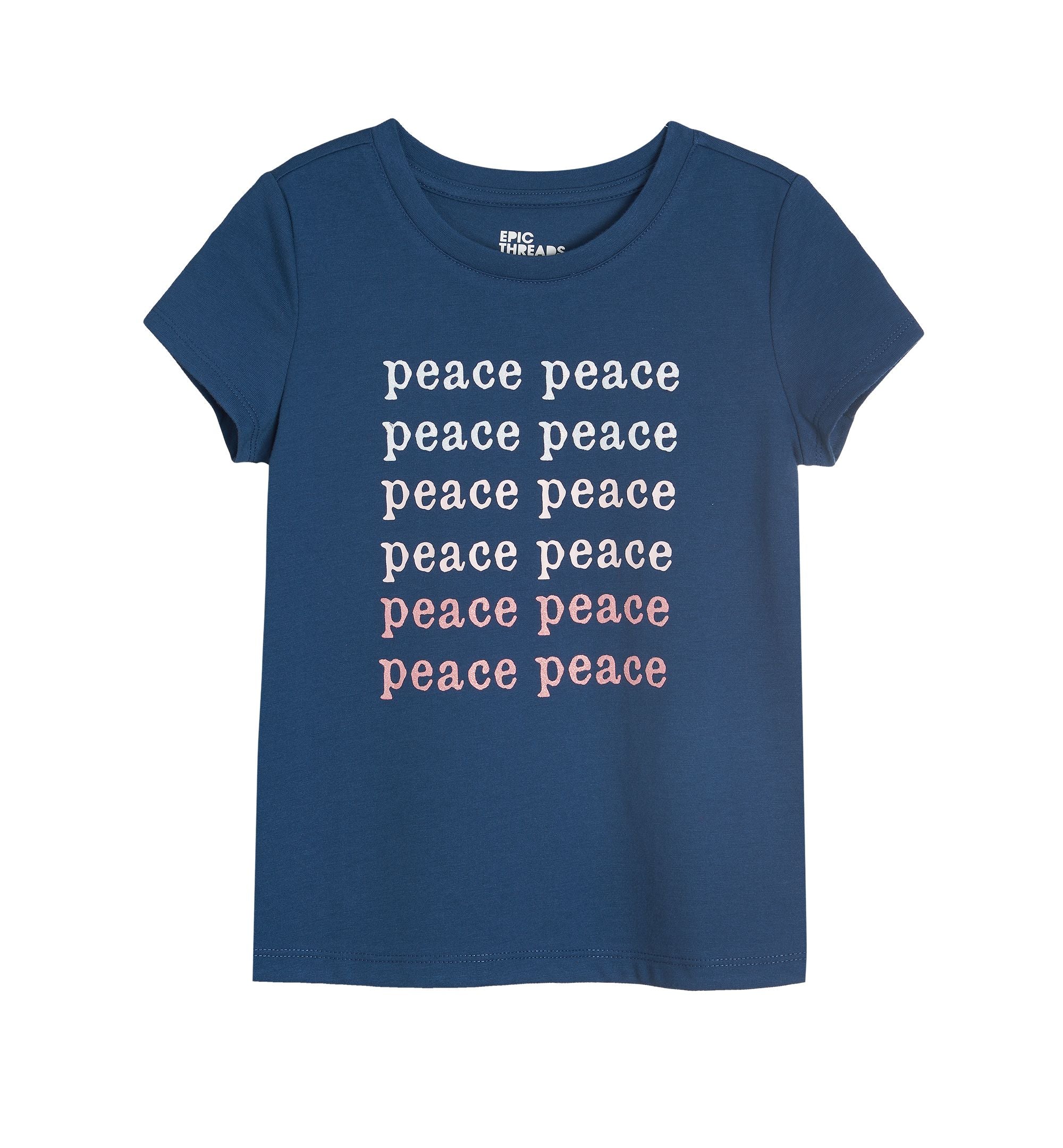 Little Girls Peace Graphic T-Shirt