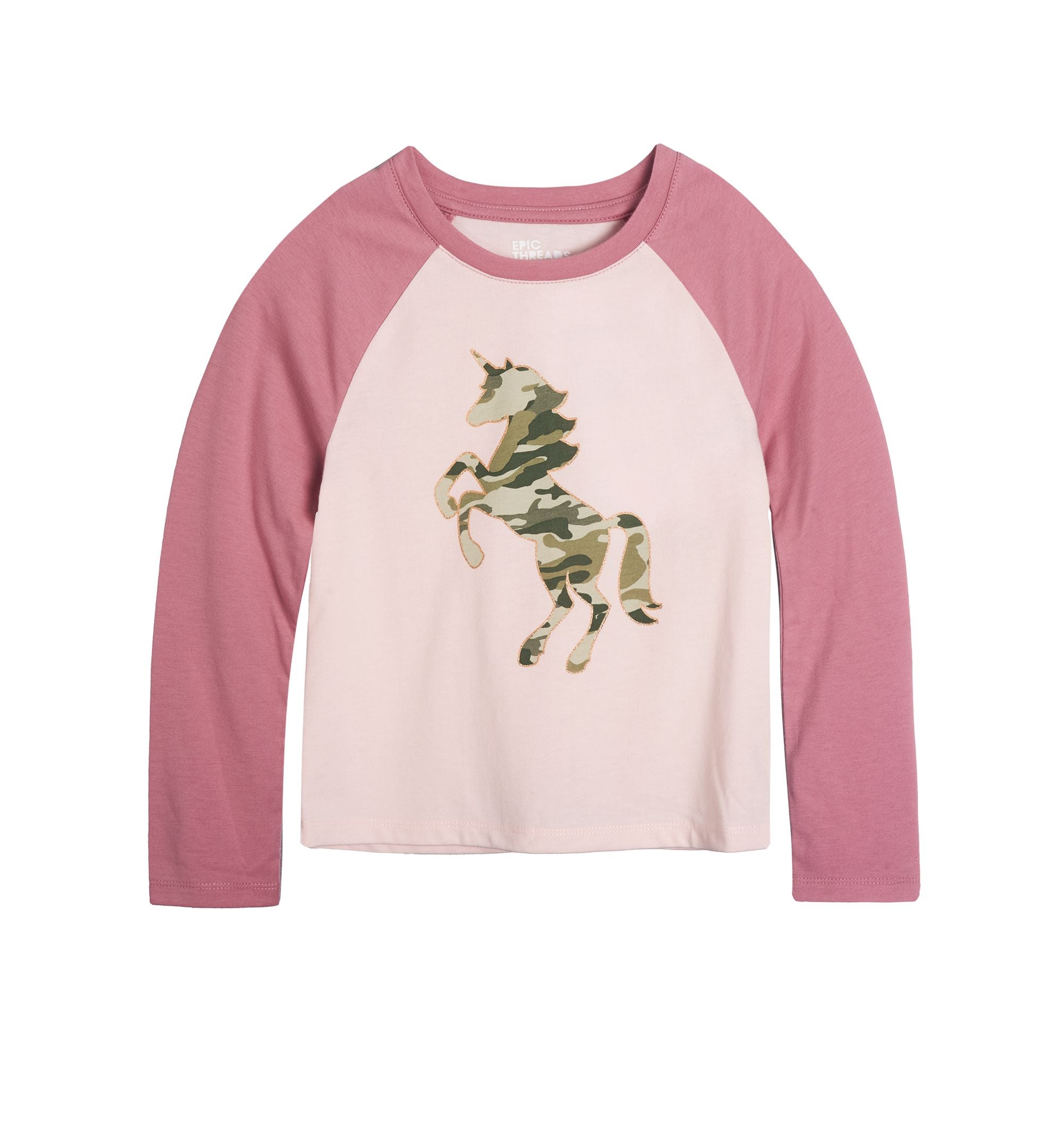 Toddler Girls Camo Unicorn Graphic T-Shirt