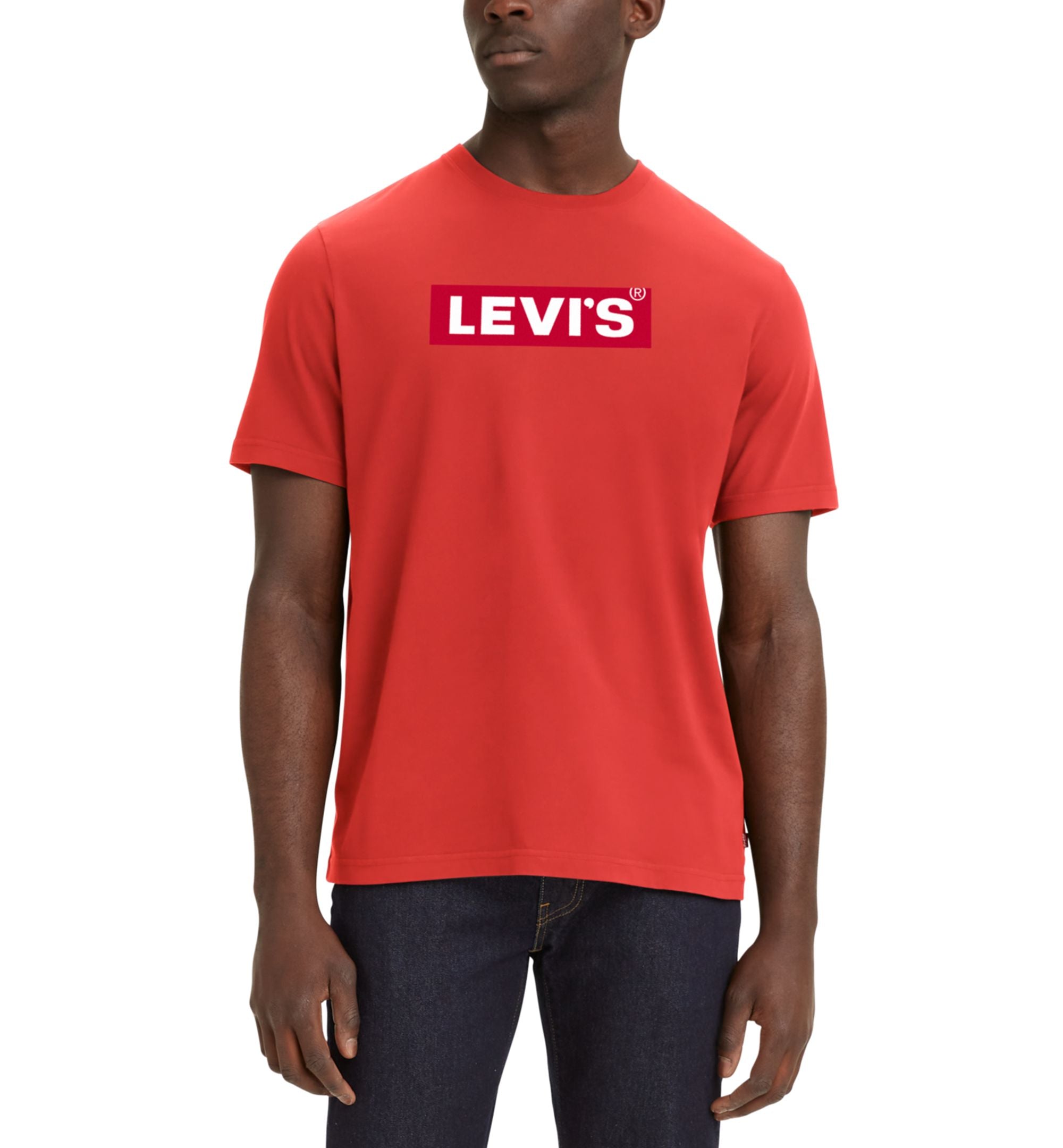 Men's Relaxed Fit Box Tab Logo Crewneck T-shirt