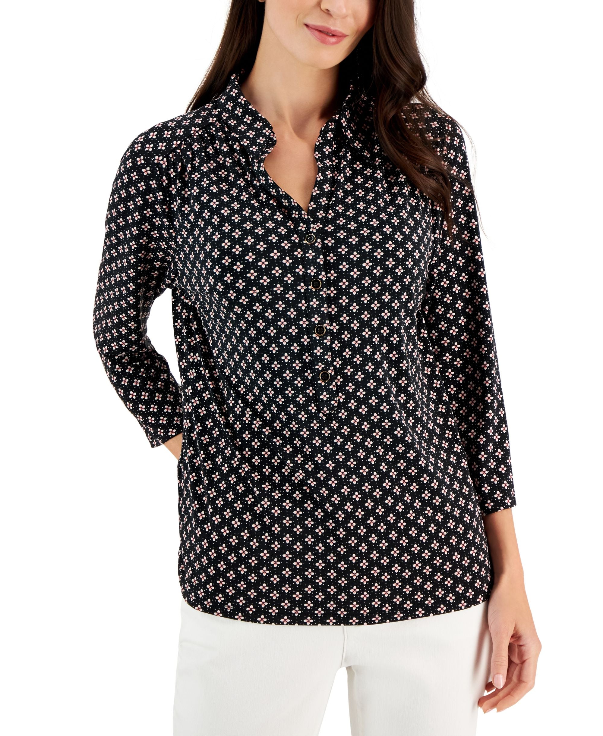 Women's Simply Floral Polo Top