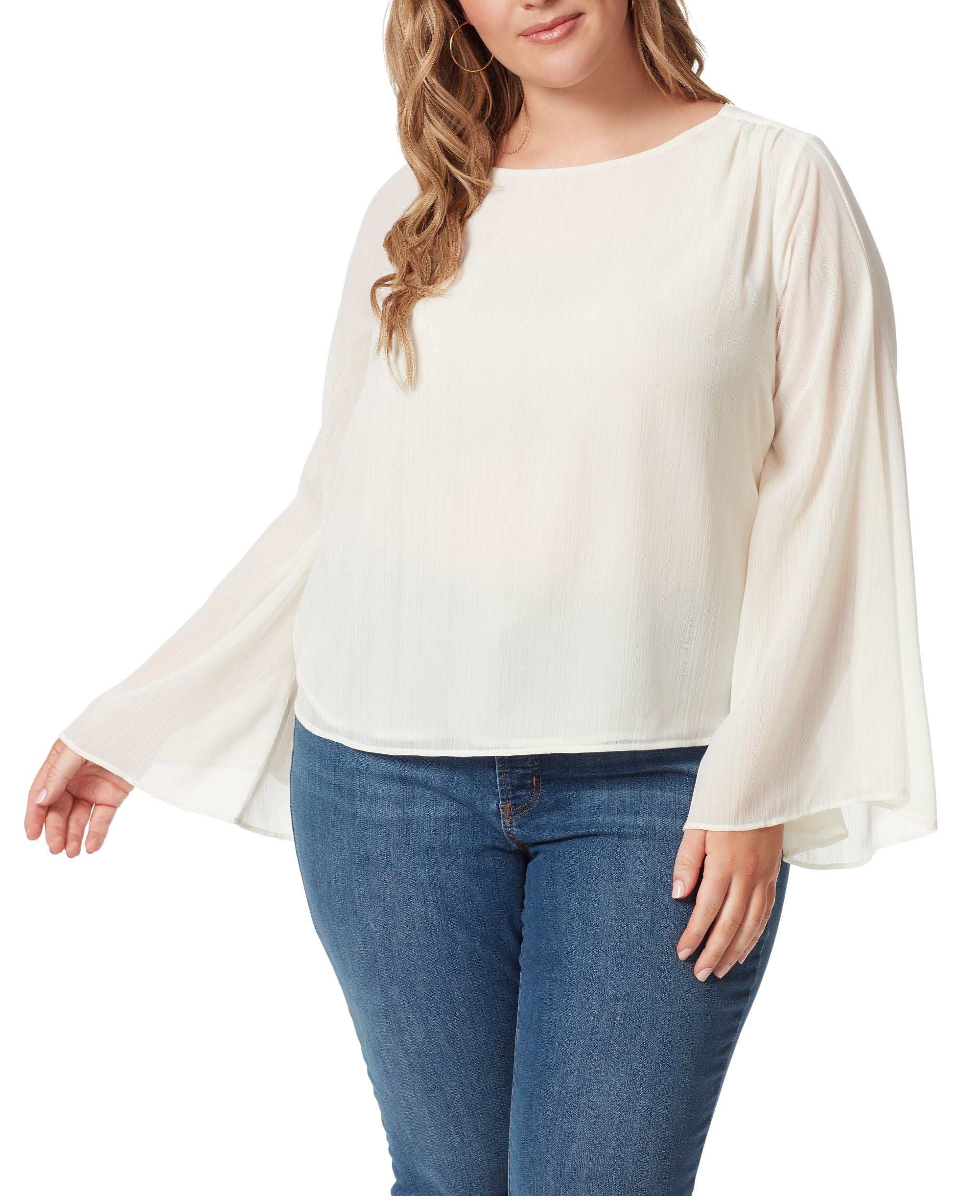 Jessica Simpson Trendy Plus Size Monique Trumpet Sleeve Top