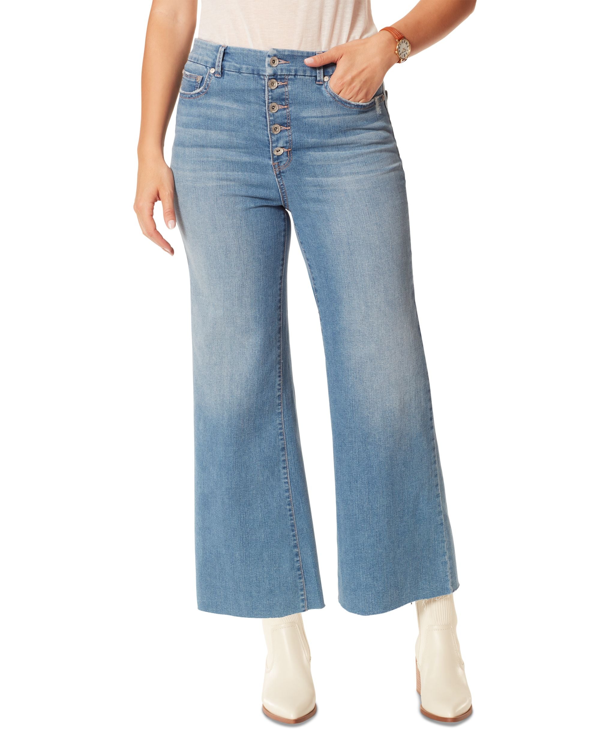 Anne Klein Jeans Womens Button Fly Bootcut Jeans