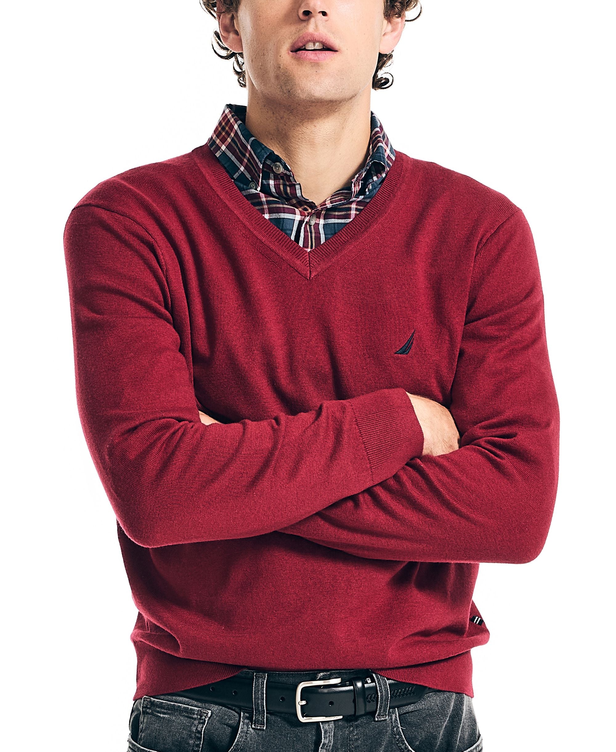 Nautica Mens Navtech V Neck Sweater