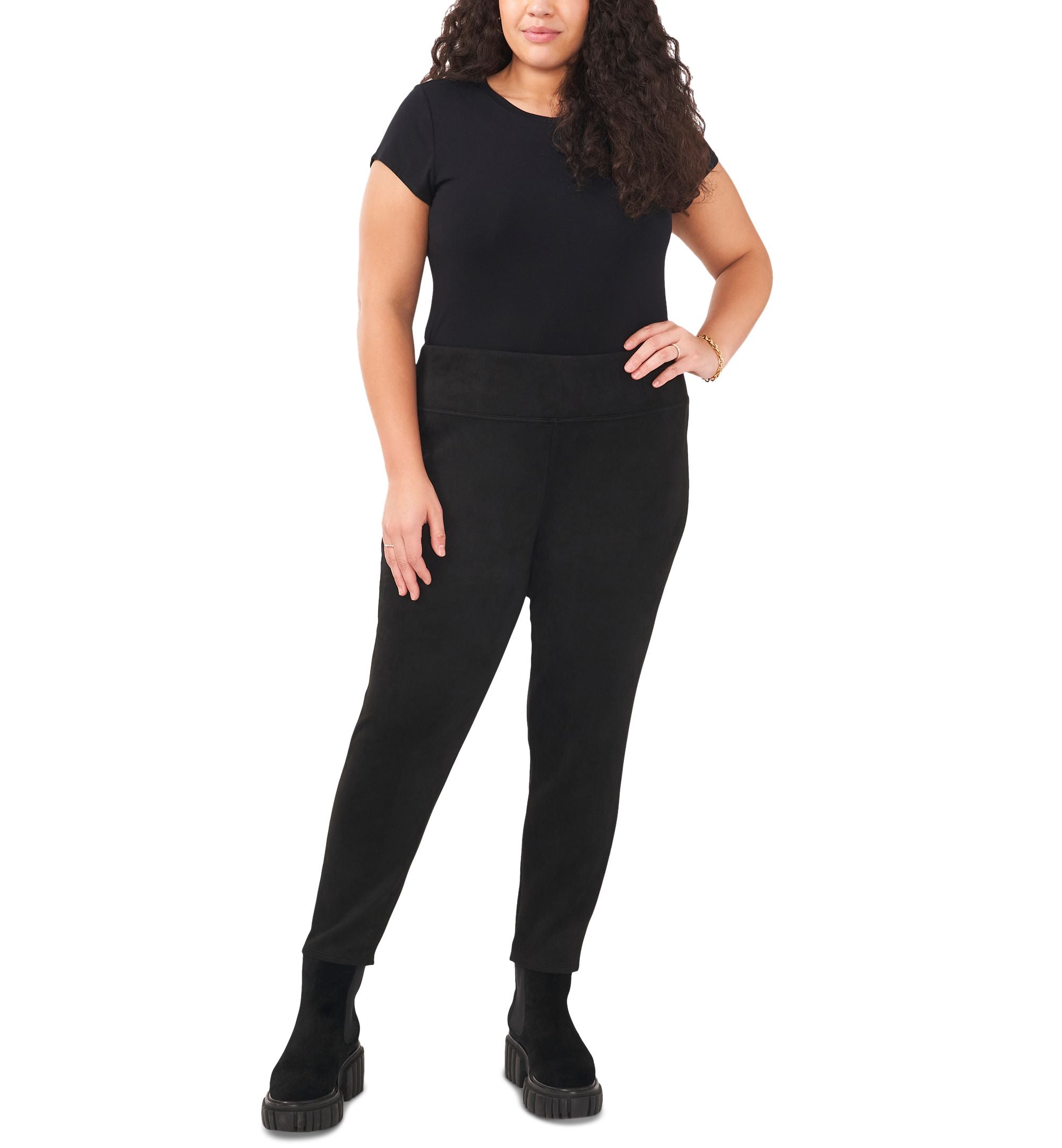 Vince Camuto Wide Waistband Pull On Leggings