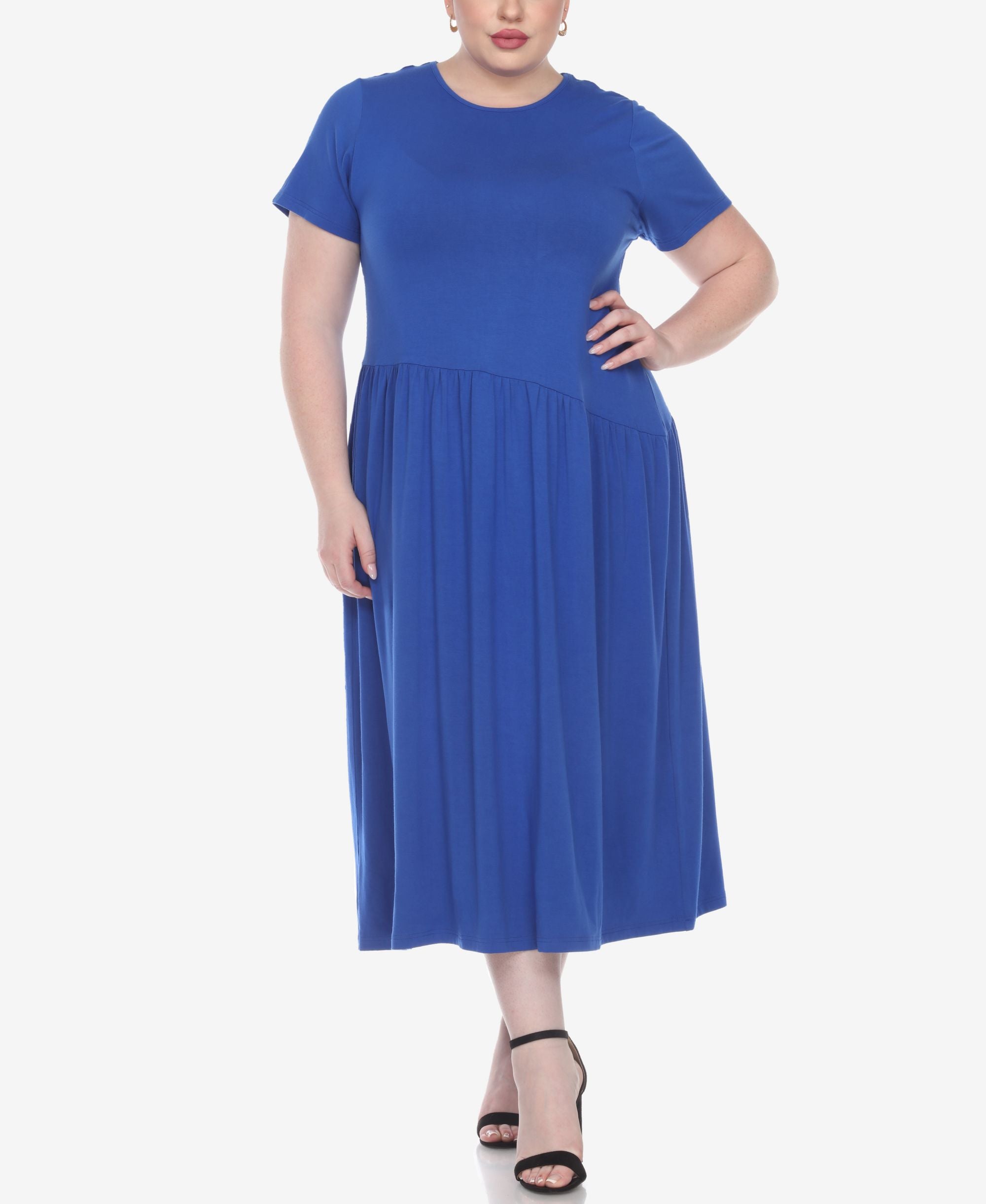 Plus Size Short Sleeves Maxi Dress