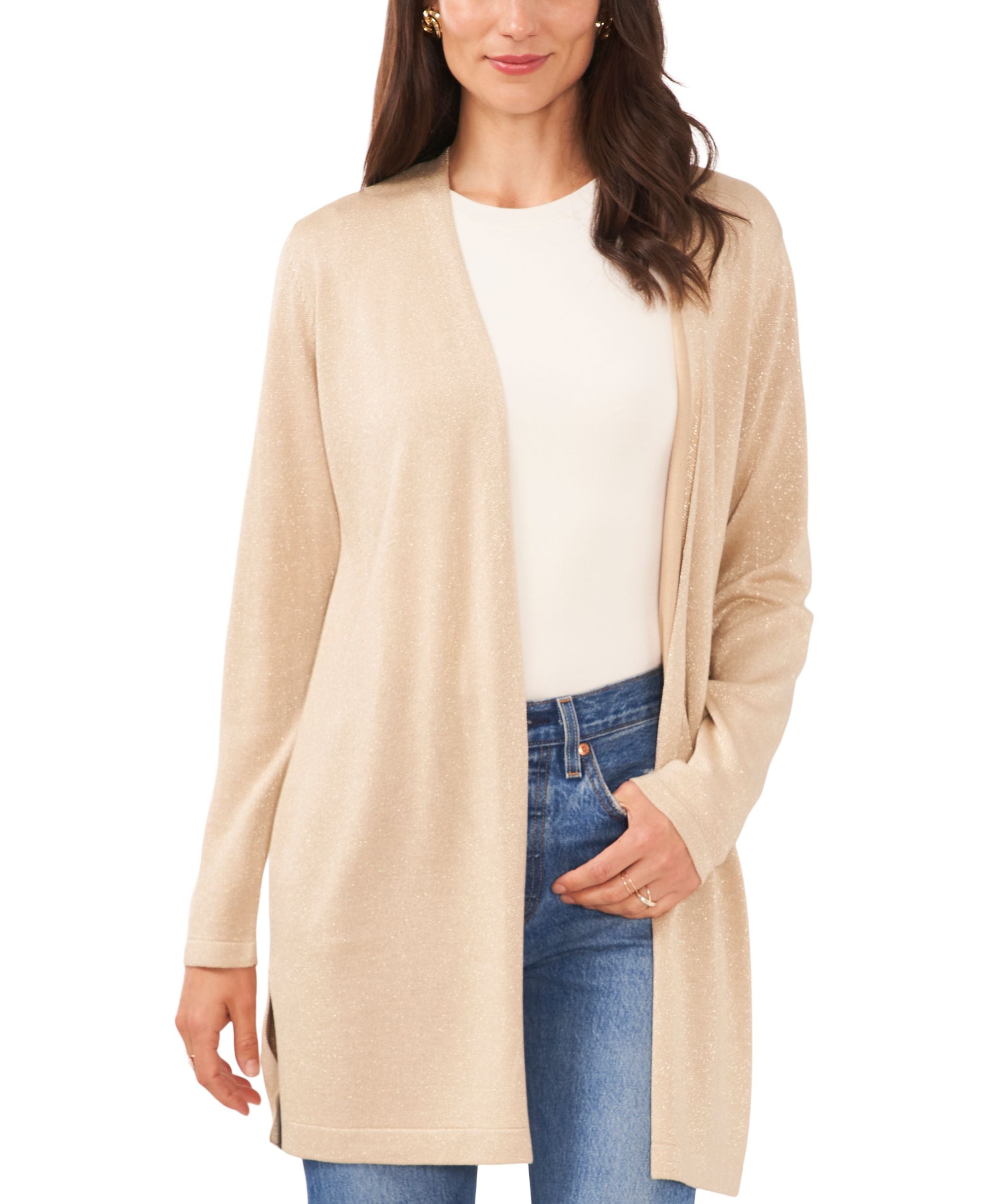 Sam Jess Womens Shine Open Front Cardigan