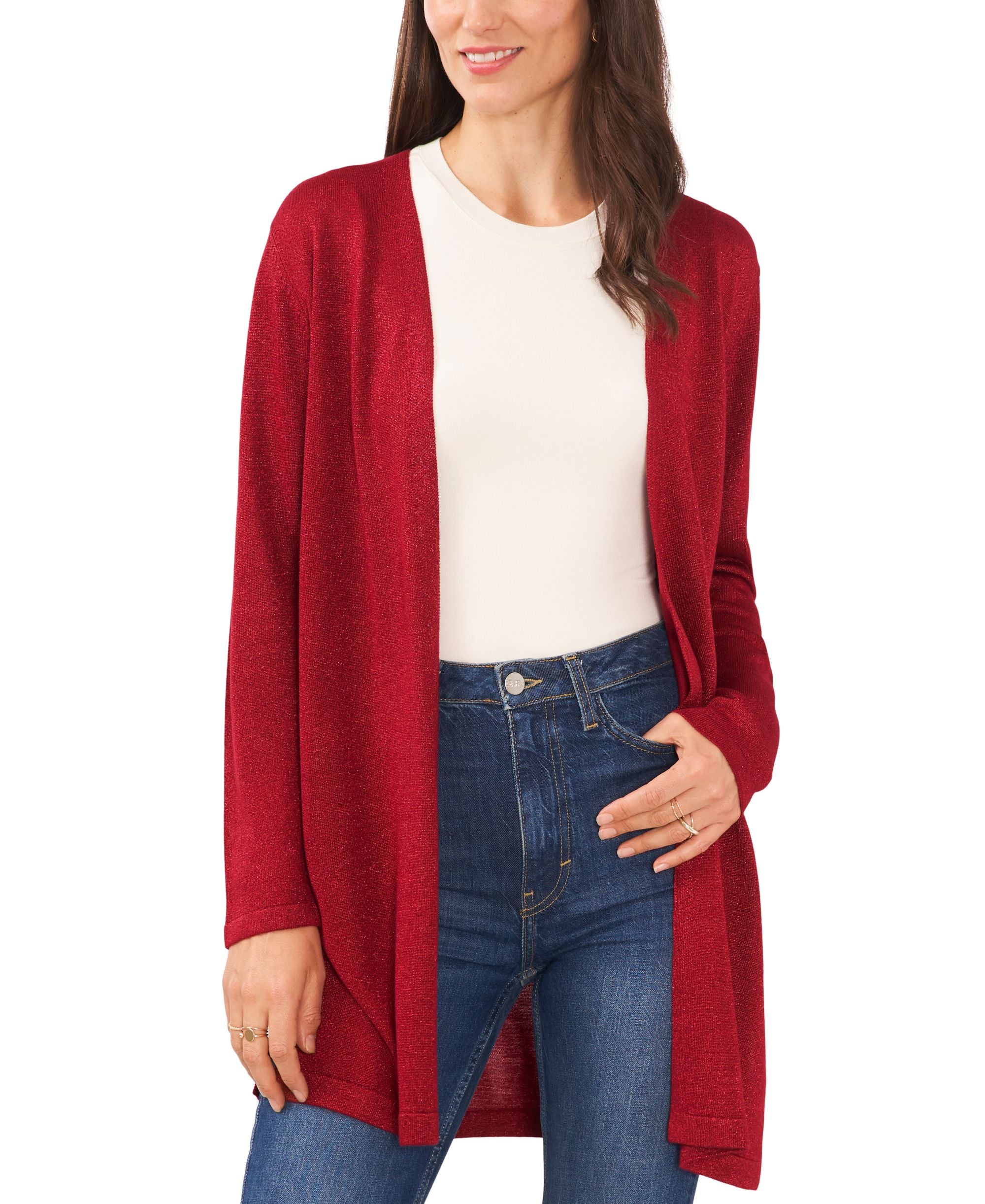 Sam Jess Womens Shine Open Front Cardigan