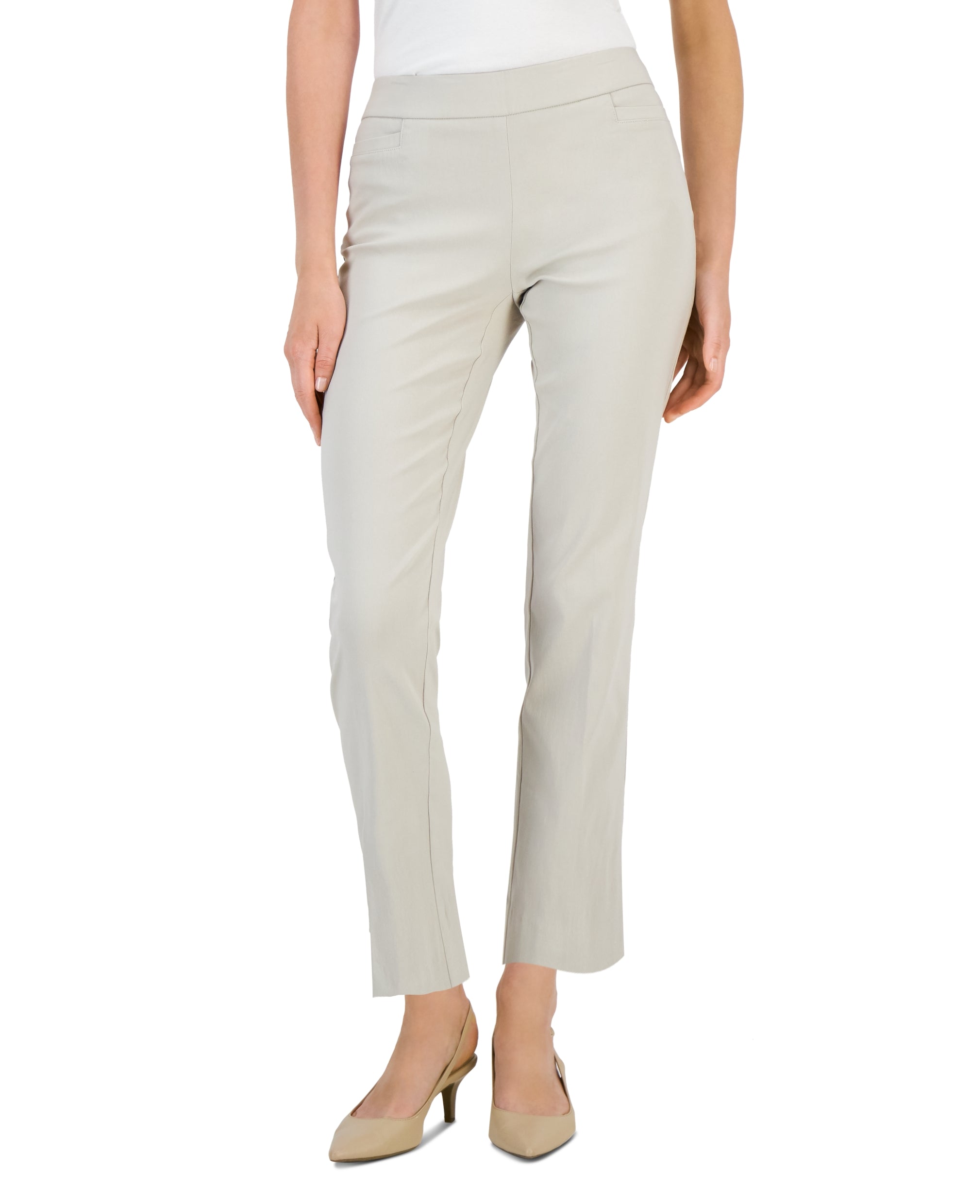 JM Collection Petite Tummy Control Pull On Pants
