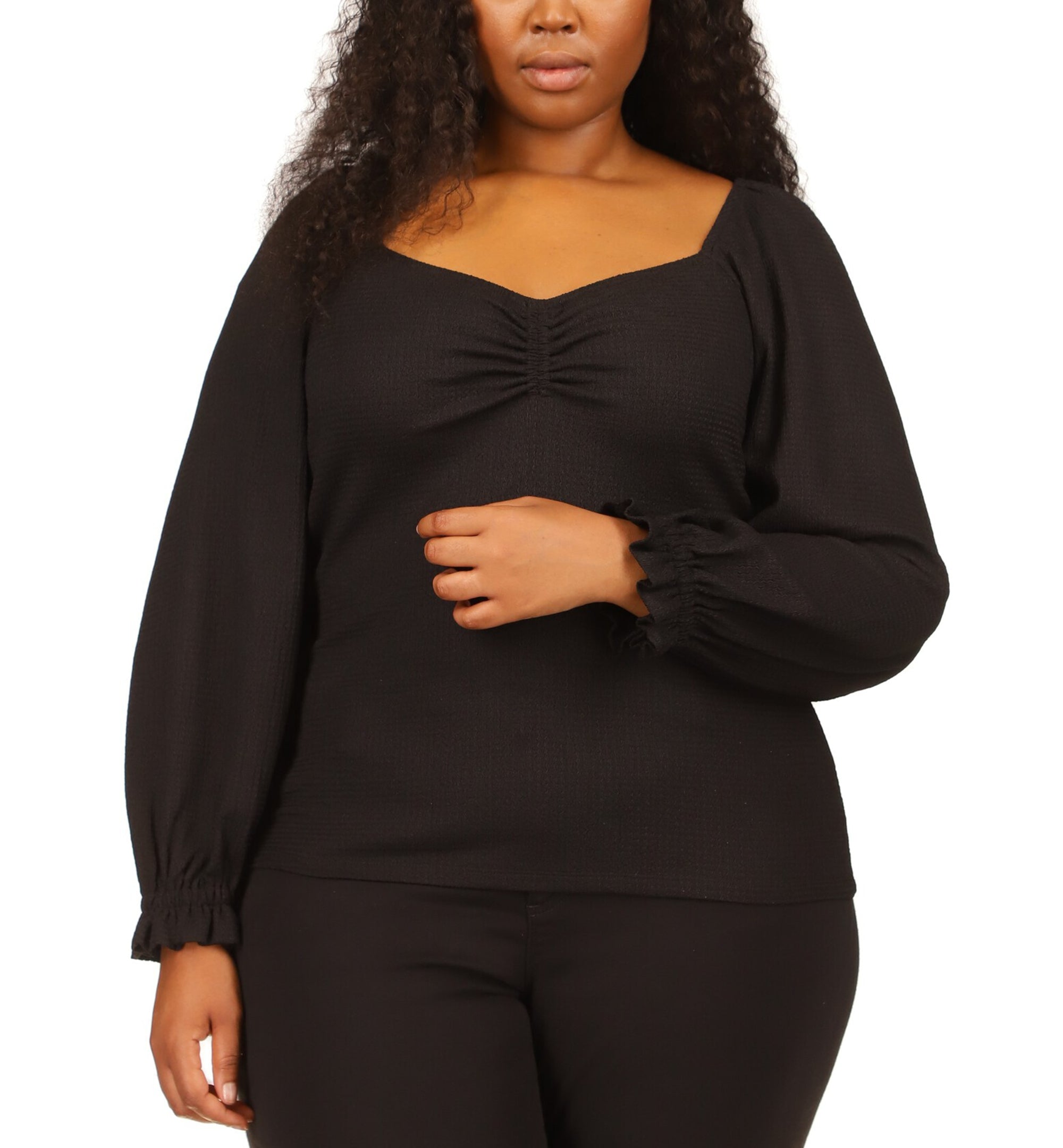 Plus Size Sweetheart-Neck Top
