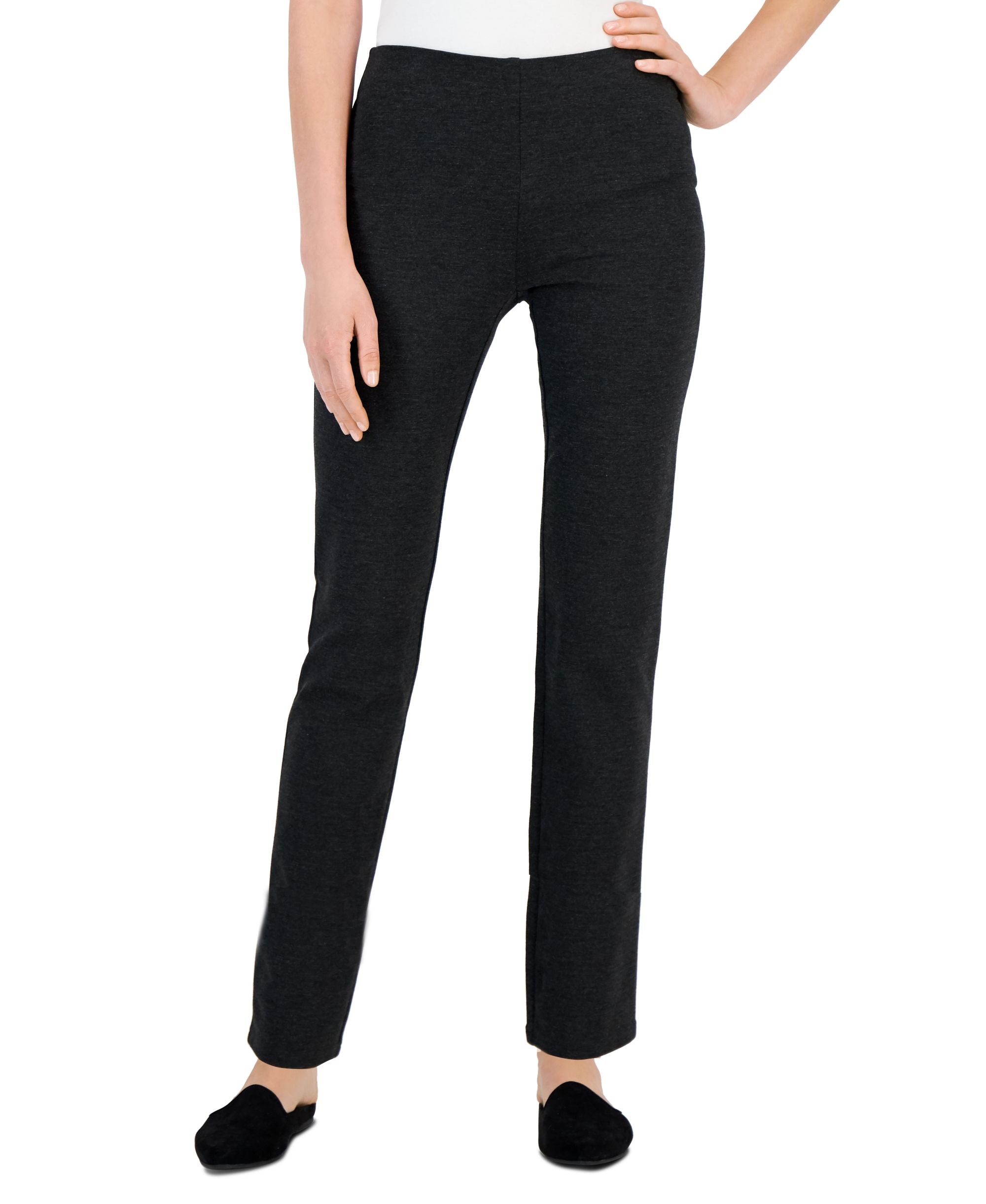 JM Collection Petite Heathered Ponte Knit Pants