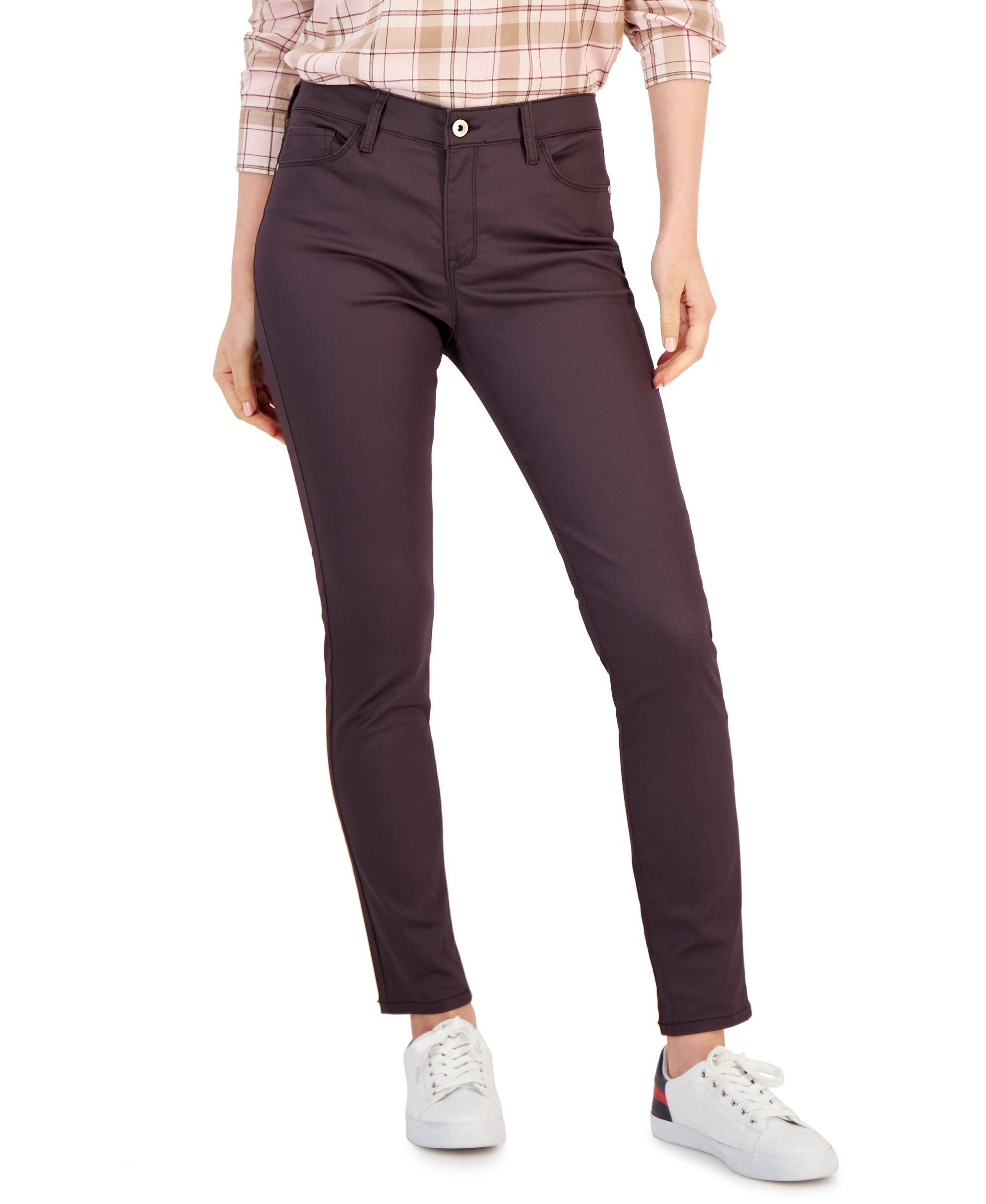 Tommy Hilfiger Womens Coated Skinny Ankle Jeans