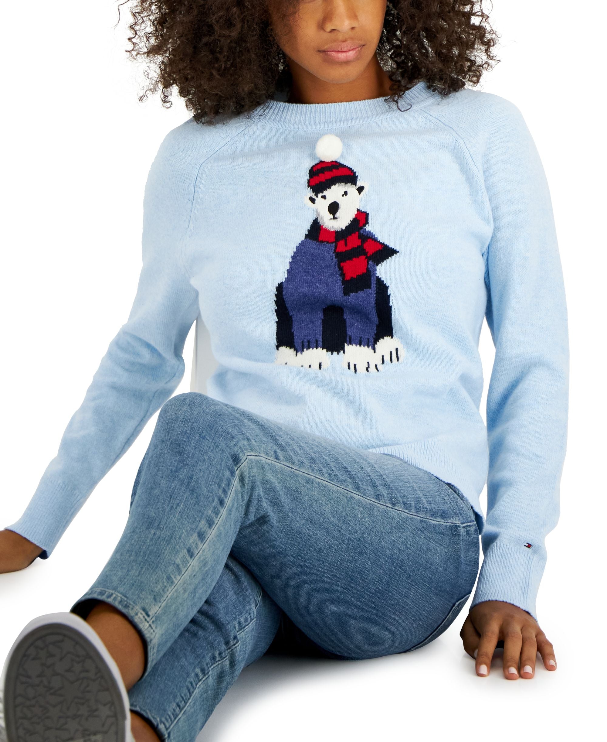 Tommy Hilfiger Womens Polar Bear Graphic Sweater