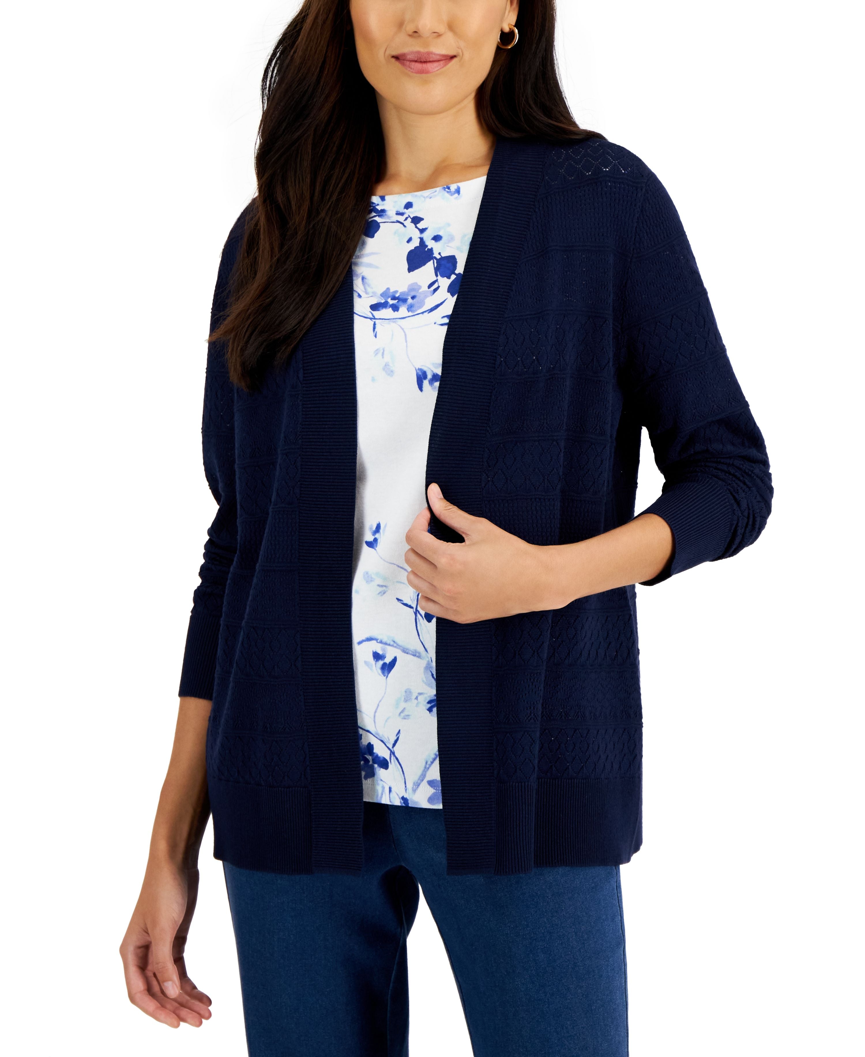 Women's Pointelle Stitch Cardigan
