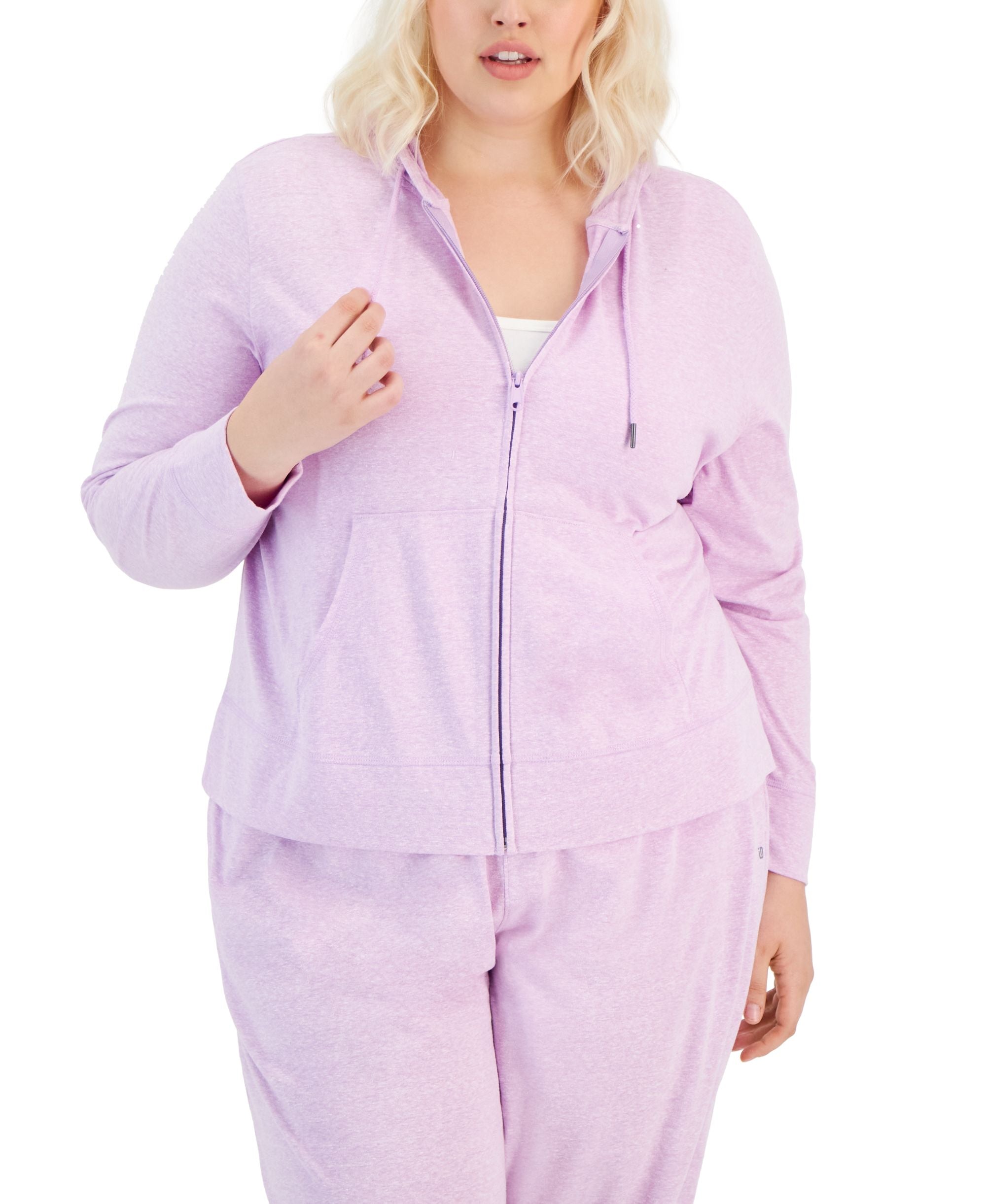 Plus Size Full-Zip Hooded Jacket