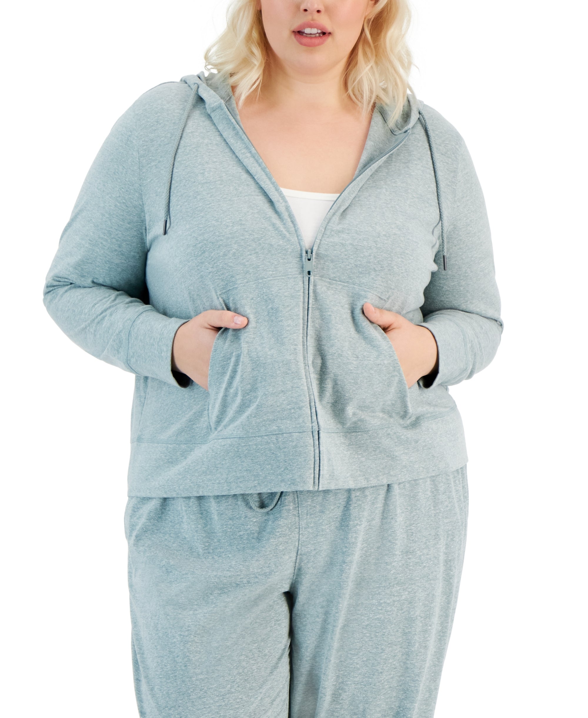 Plus Size Full-Zip Hooded Jacket