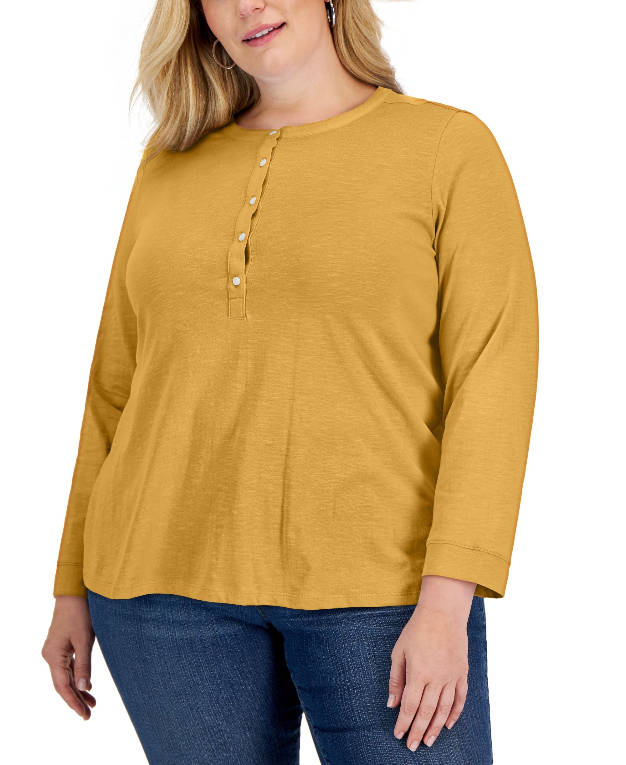 Style & Co Plus Size Henley Top