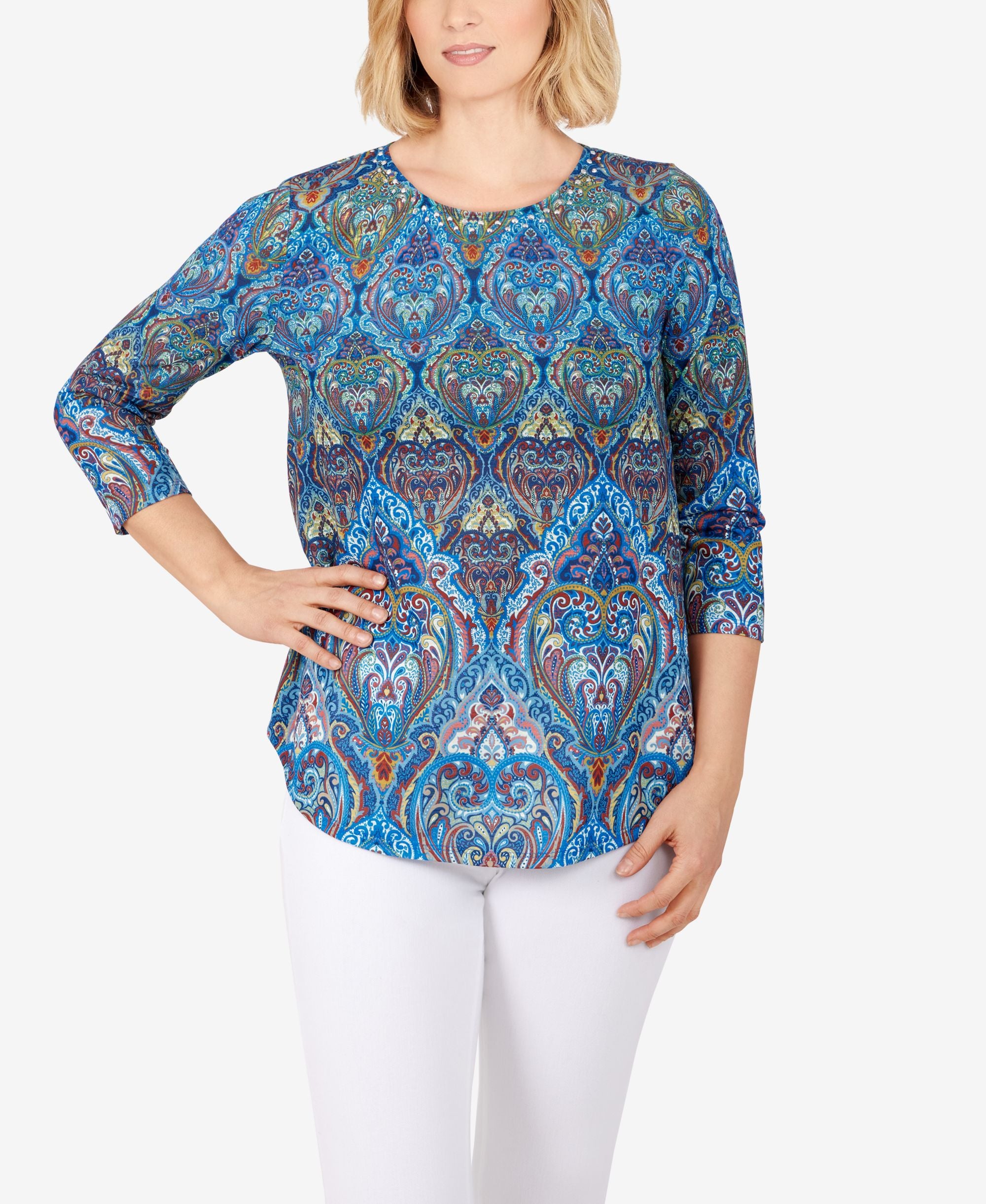 Ruby Rd. Plus Size Tapestry Sublimation Top