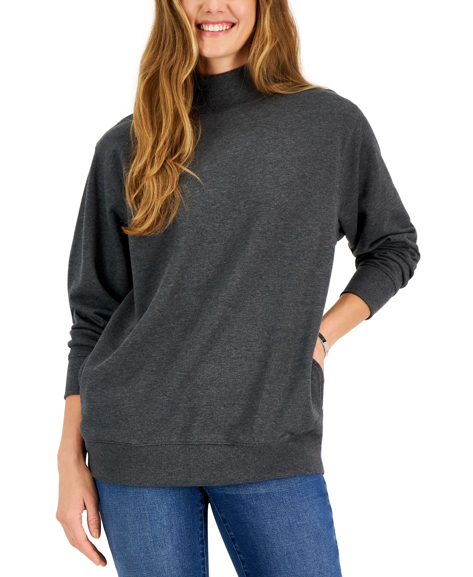 Petite Mock-Neck Sweatshirt