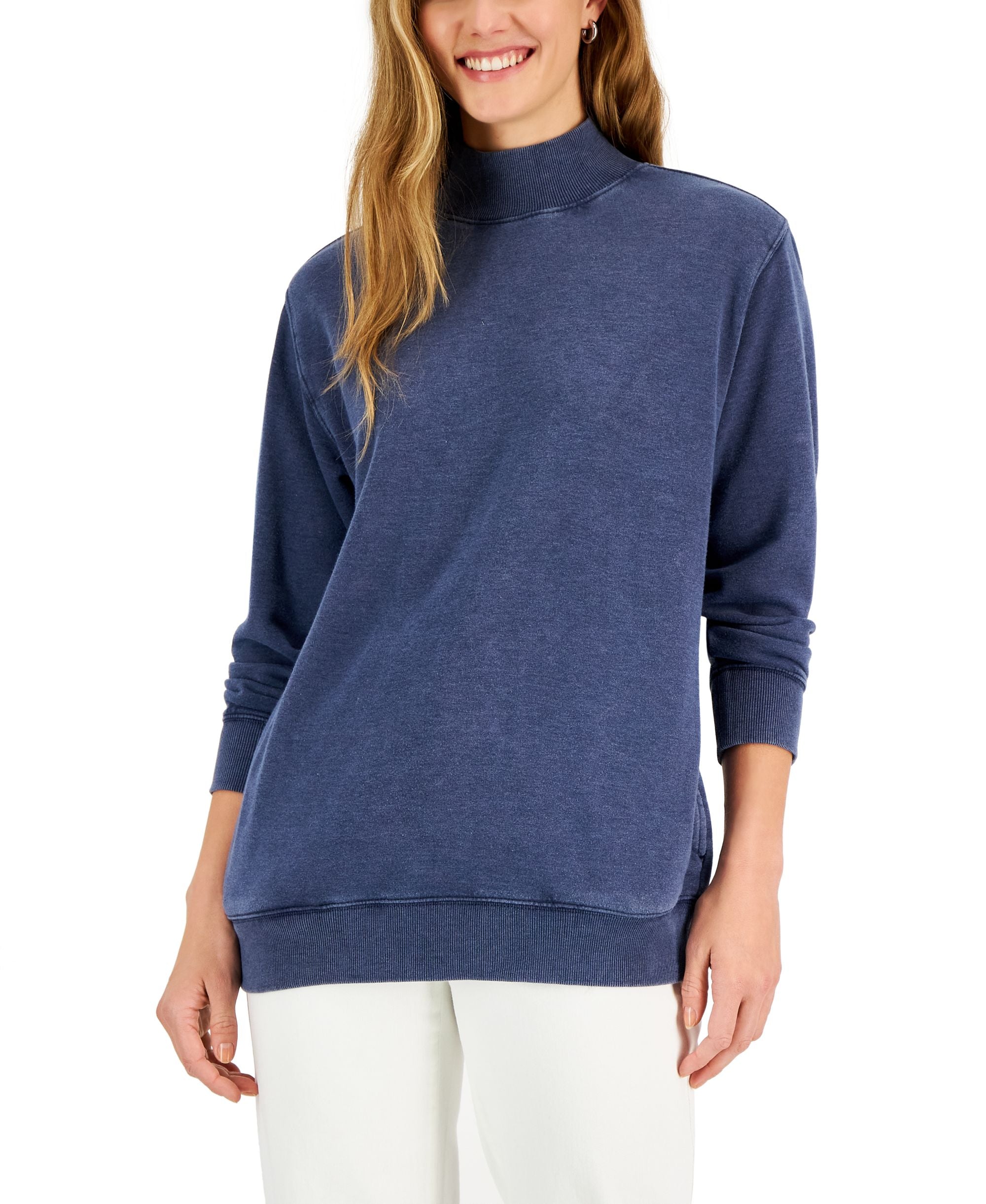Petite Mock-Neck Sweatshirt